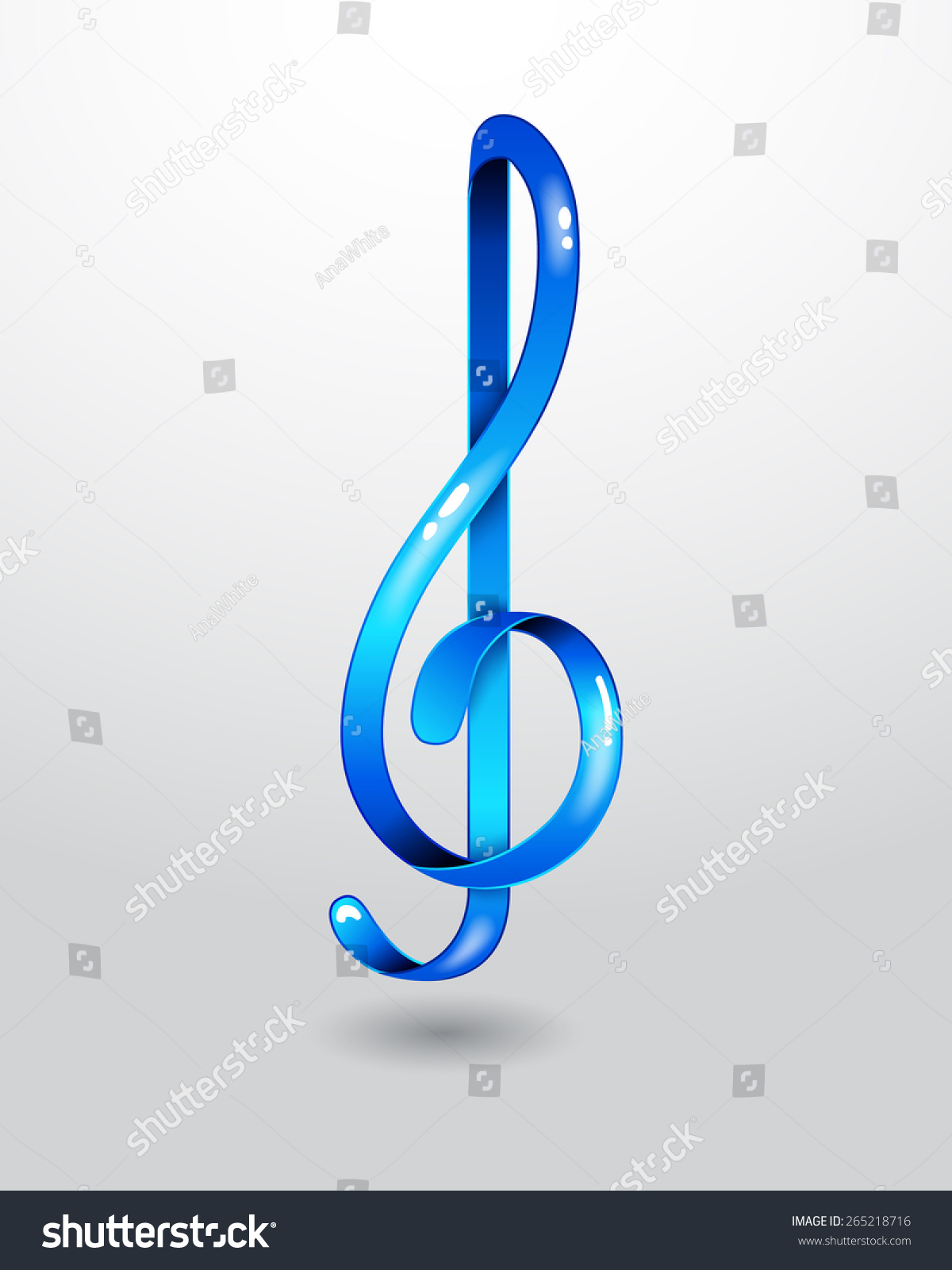 Glass Blue Treble Clef Origami Music Stock Vector (Royalty Free ...