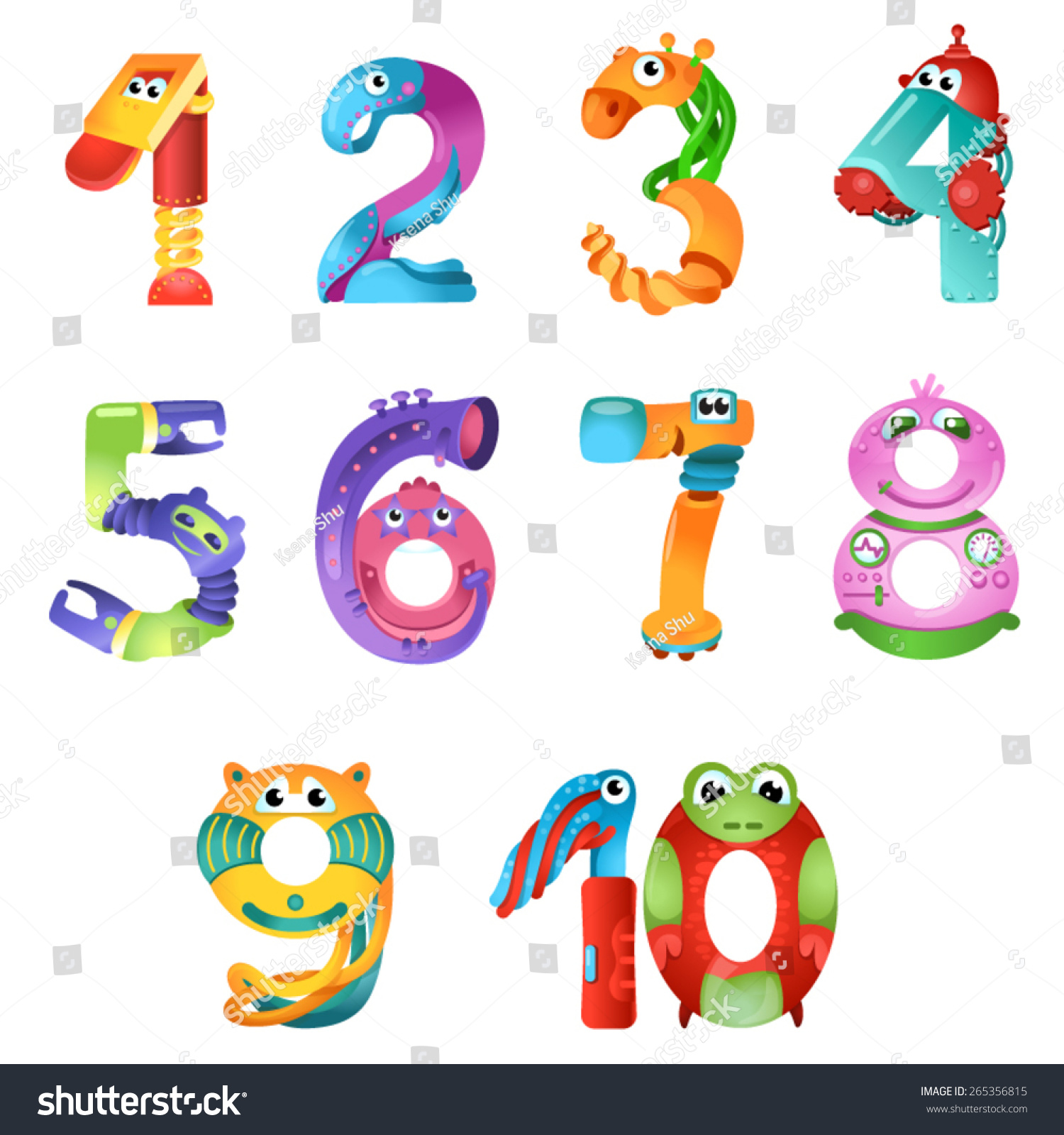 Numbers Like Robots Fairy Style There Stock Vector (Royalty Free ...