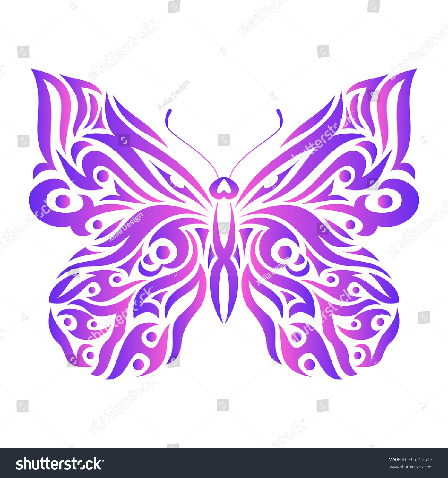 purple tribal butterfly