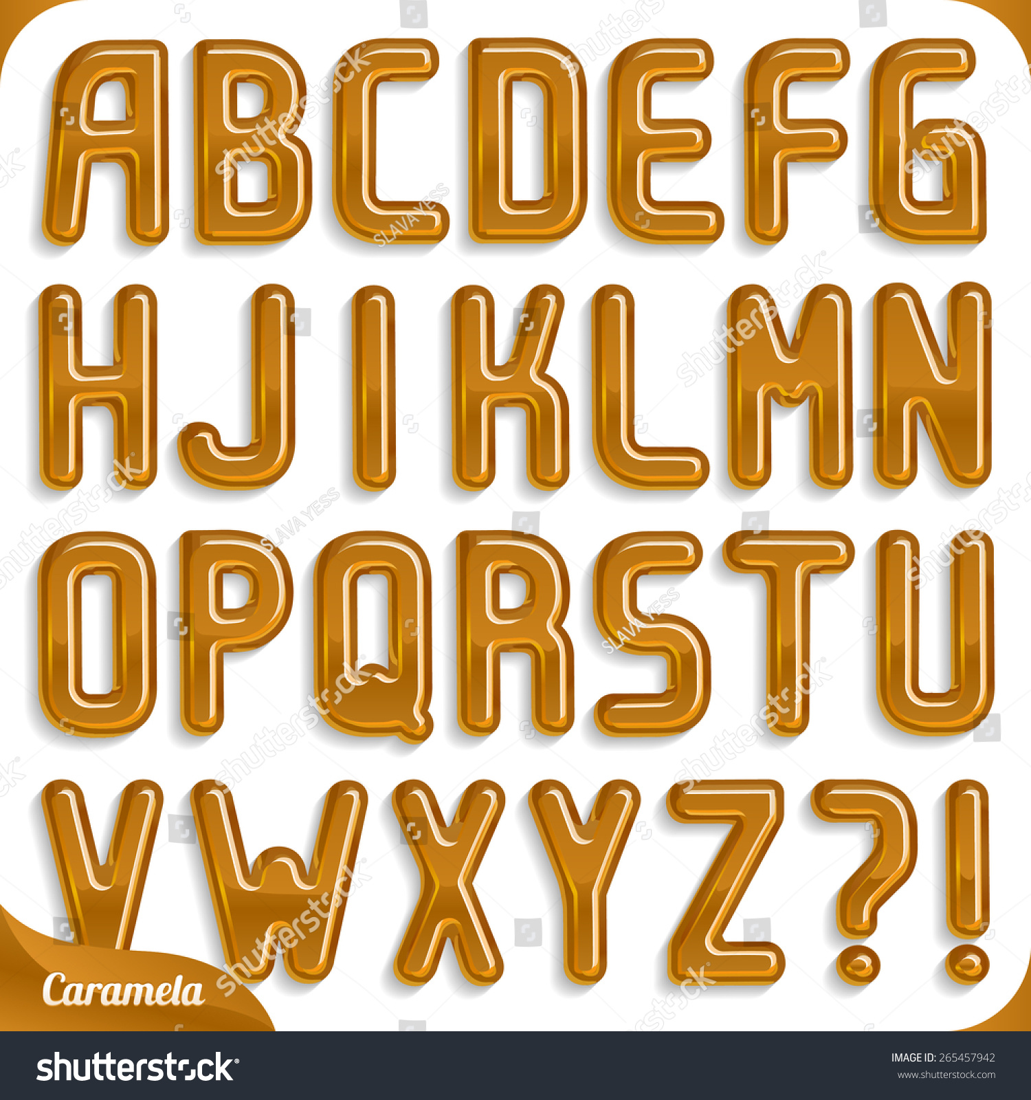 Caramel Font Part 12 Alphabet Stock Vector (Royalty Free) 265457942 ...