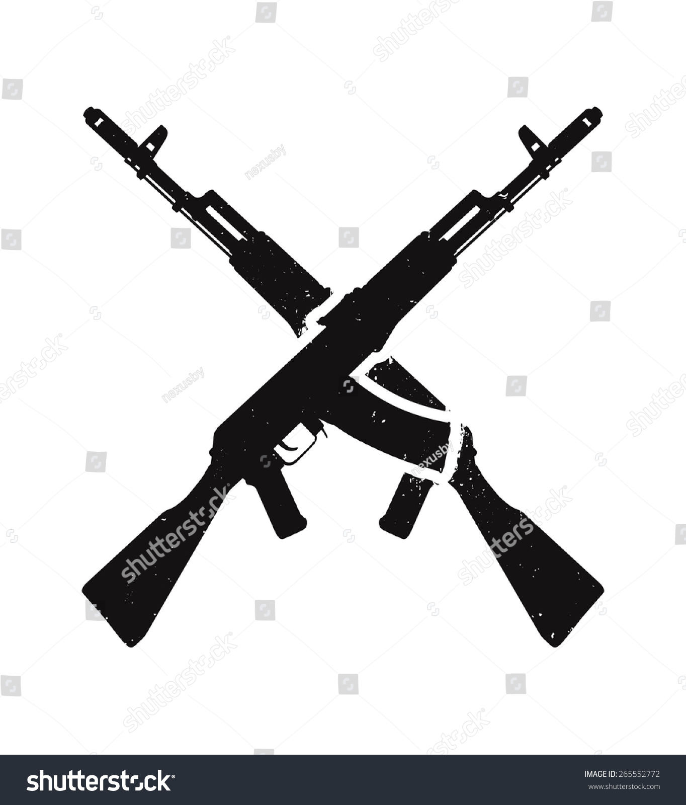 Crossed Assault Rifles Texture Isolated Black Stock Vector (Royalty ...