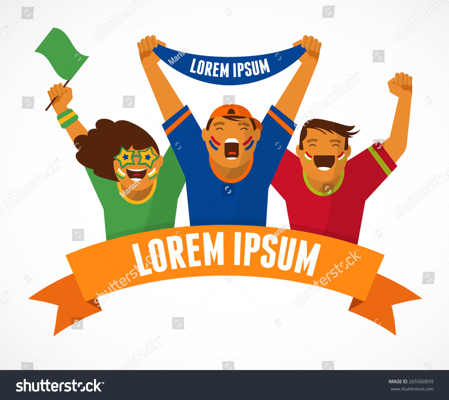 group-sport-fans-ribbon-stock-vector-royalty-free-265560839