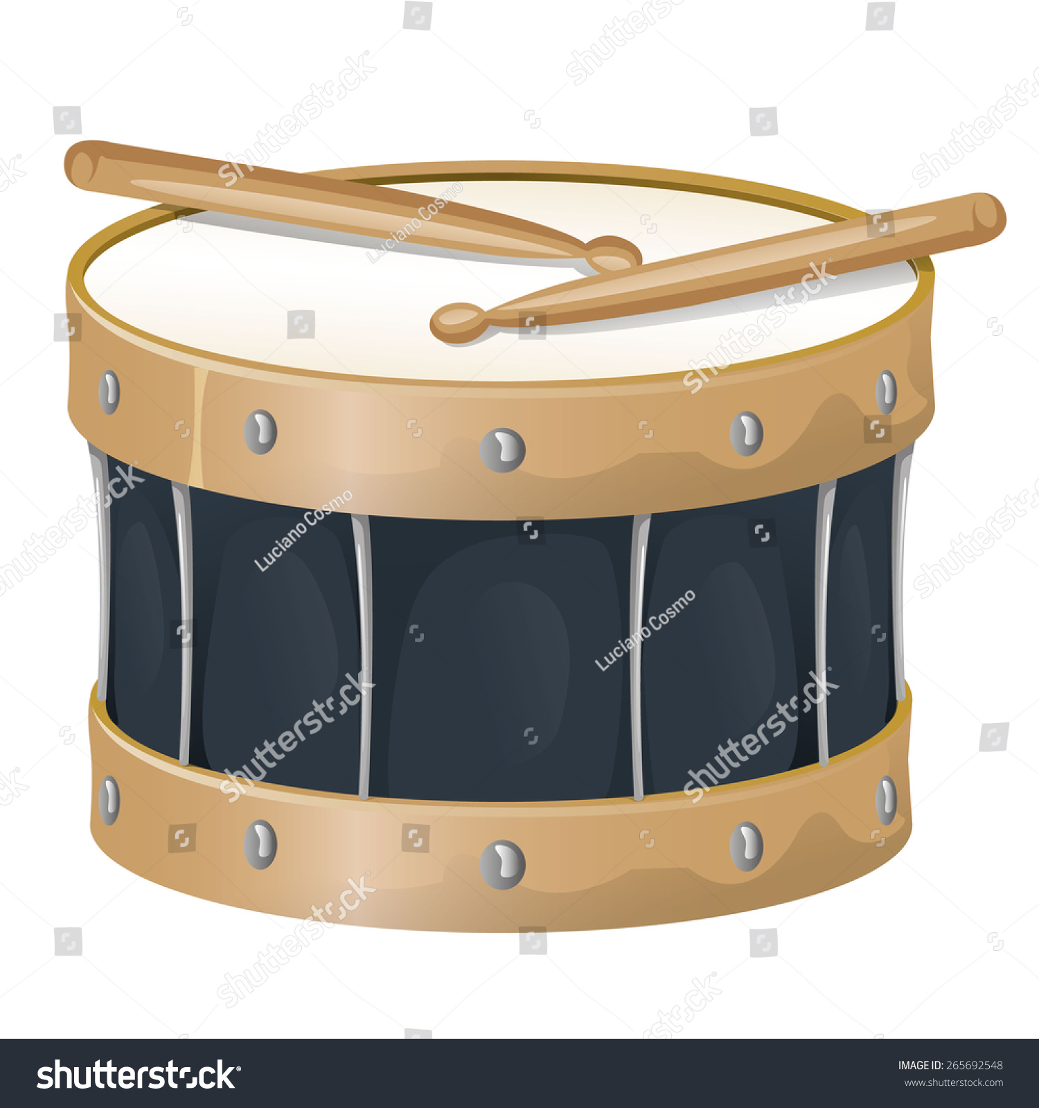 Illustration Object Musical Instrument Drum Drumsticks Stock Vector ...