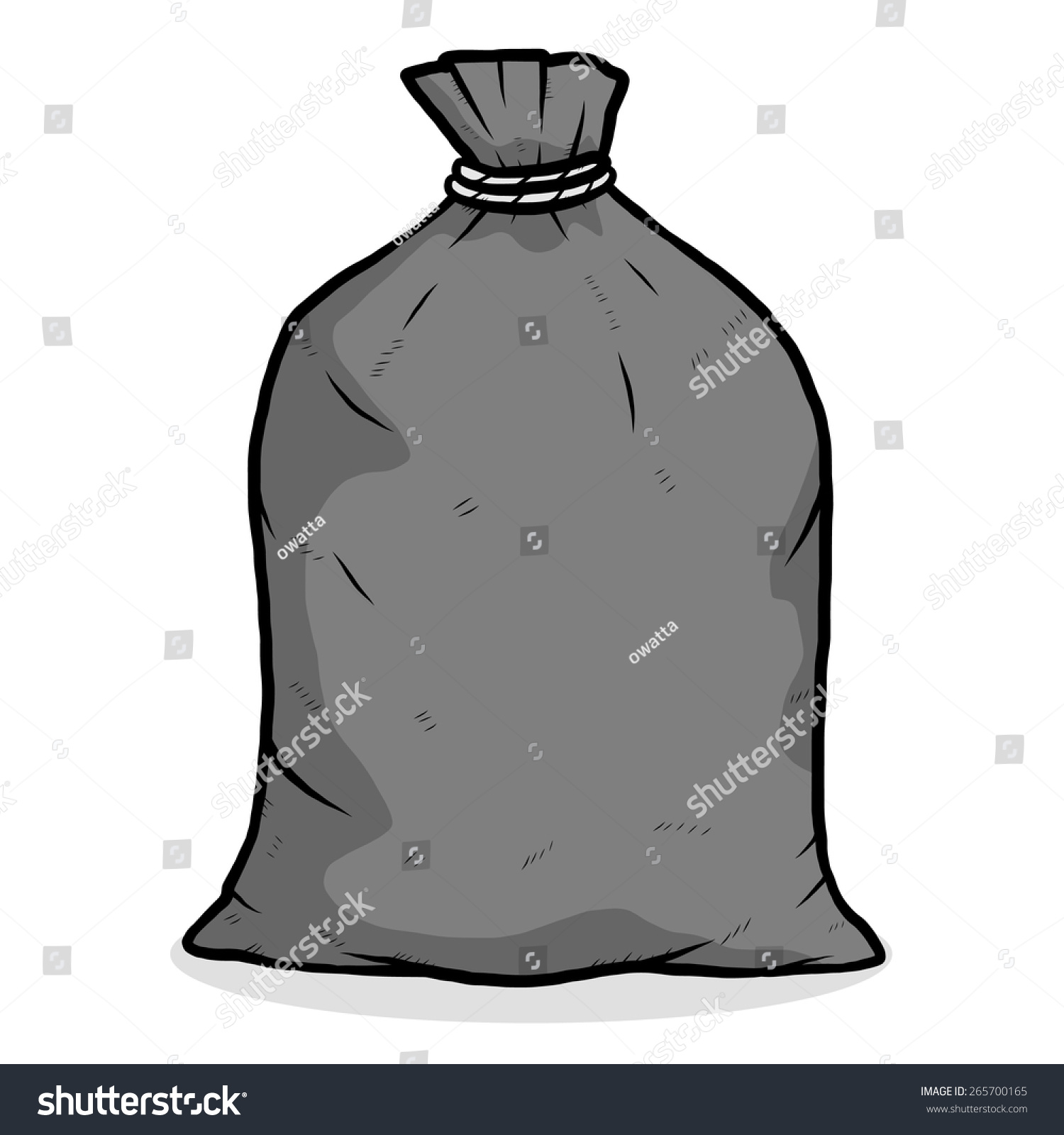 Black Garbage Bag Cartoon Vector Illustration Stock Vector (royalty 