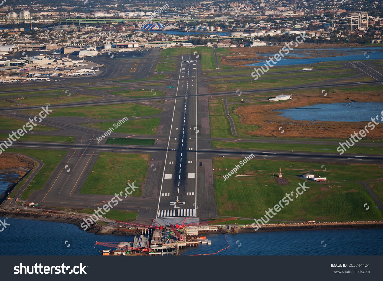 Aerial View Runway Logan International Airport 265744424 Shutterstock   Stock Photo Aerial View Of Runway At Logan International Airport Boston Ma 265744424 