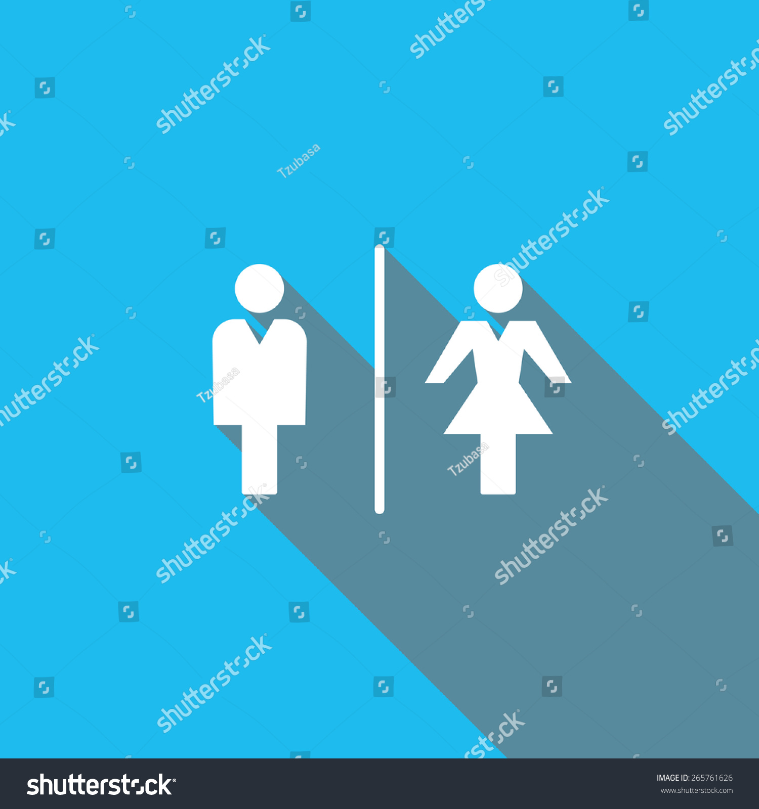 Toilet Restroom Sign On Blue Background Stock Vector (Royalty Free ...