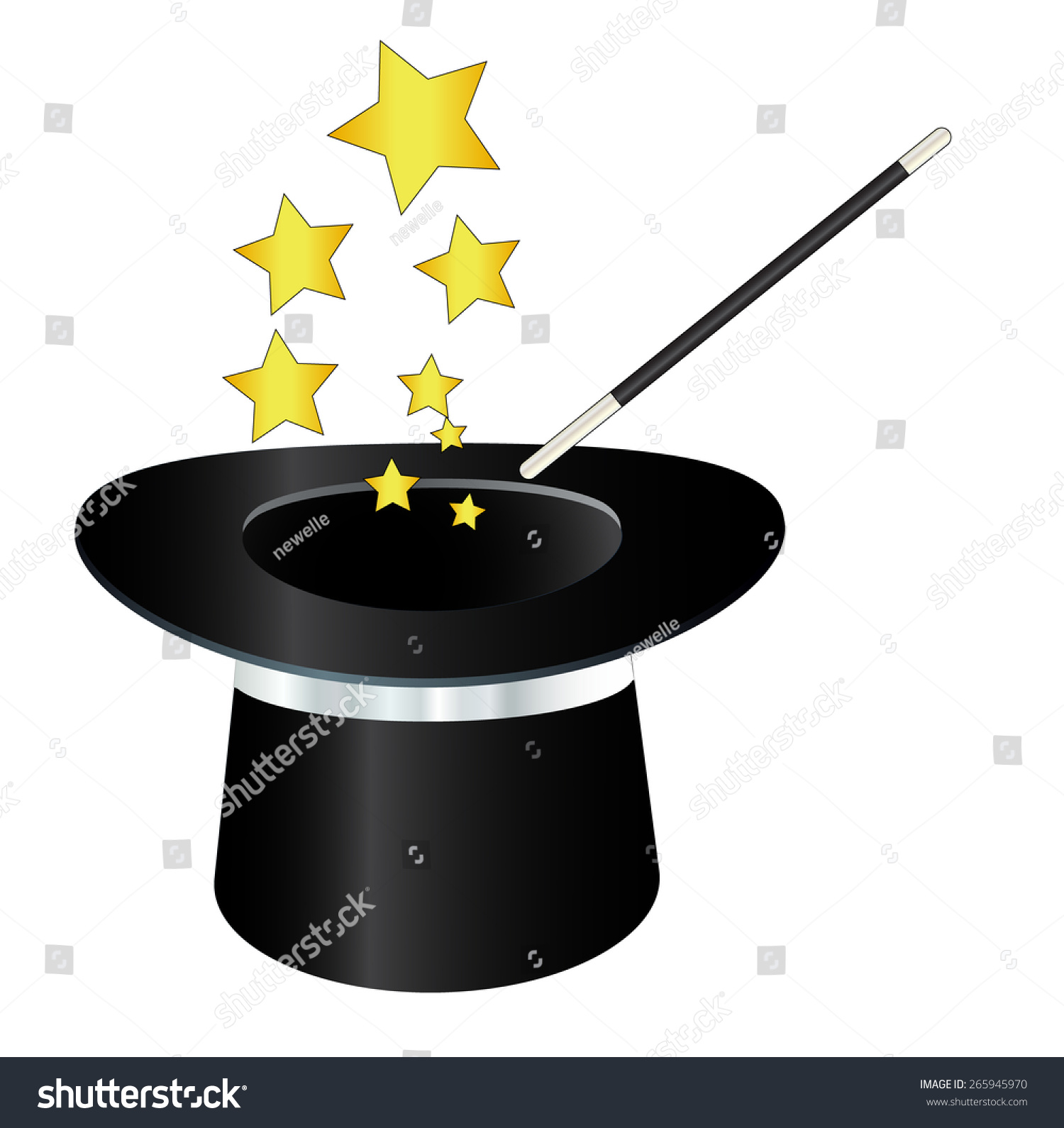 Magic Hat Wand Stars Stock Illustration 265945970 | Shutterstock