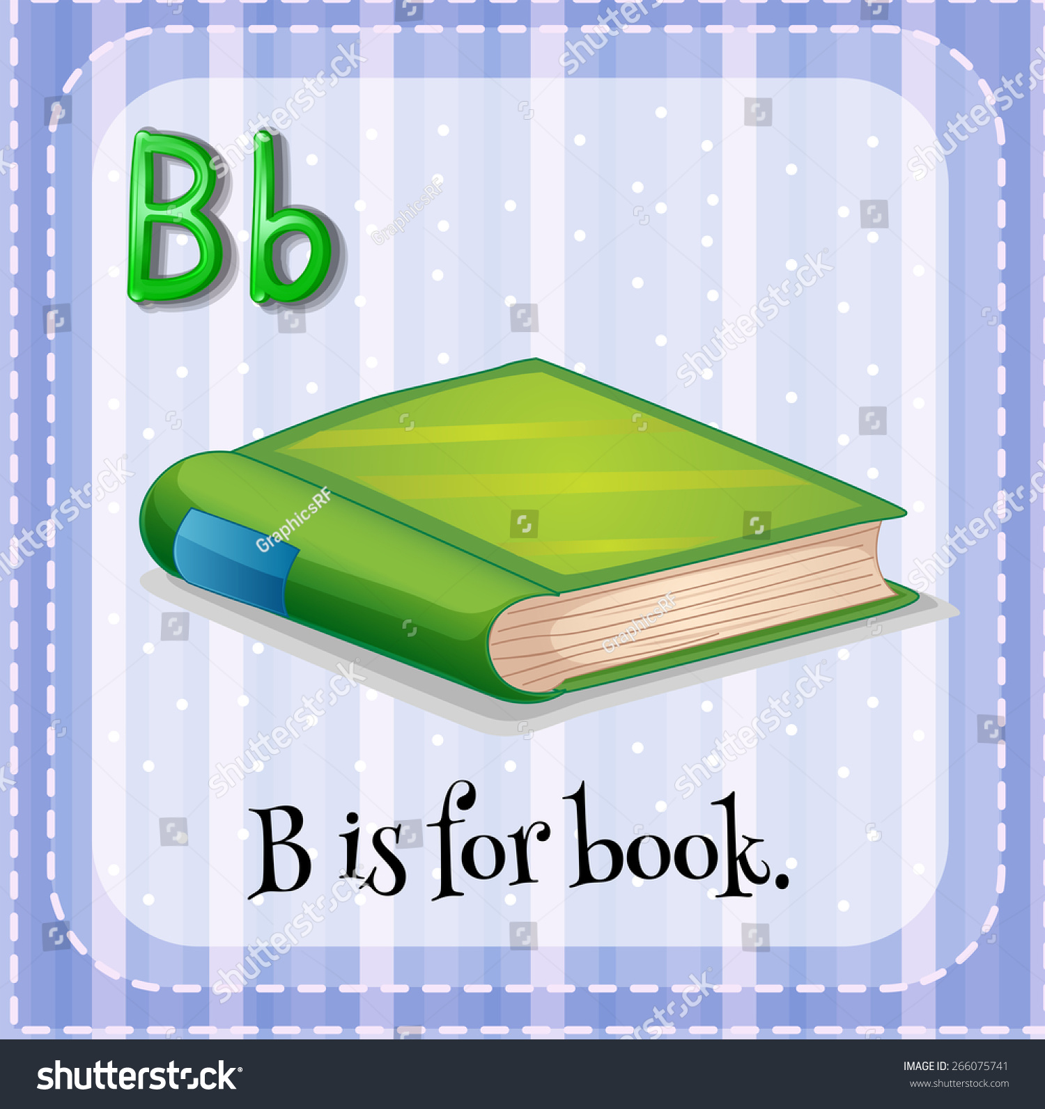 Flashcard Letter B Book Stock Vector (Royalty Free) 266075741 ...