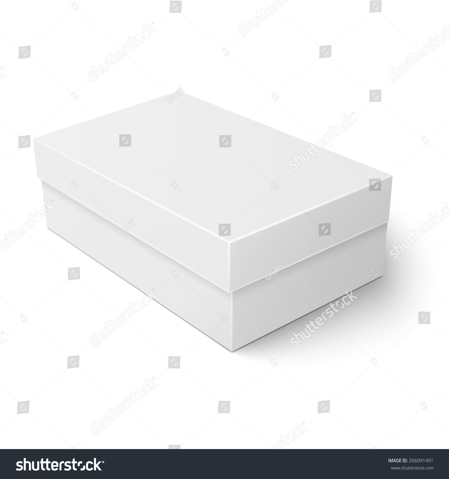 Blank Paper Cardboard Shoebox Template Closed Stock Vector (Royalty ...