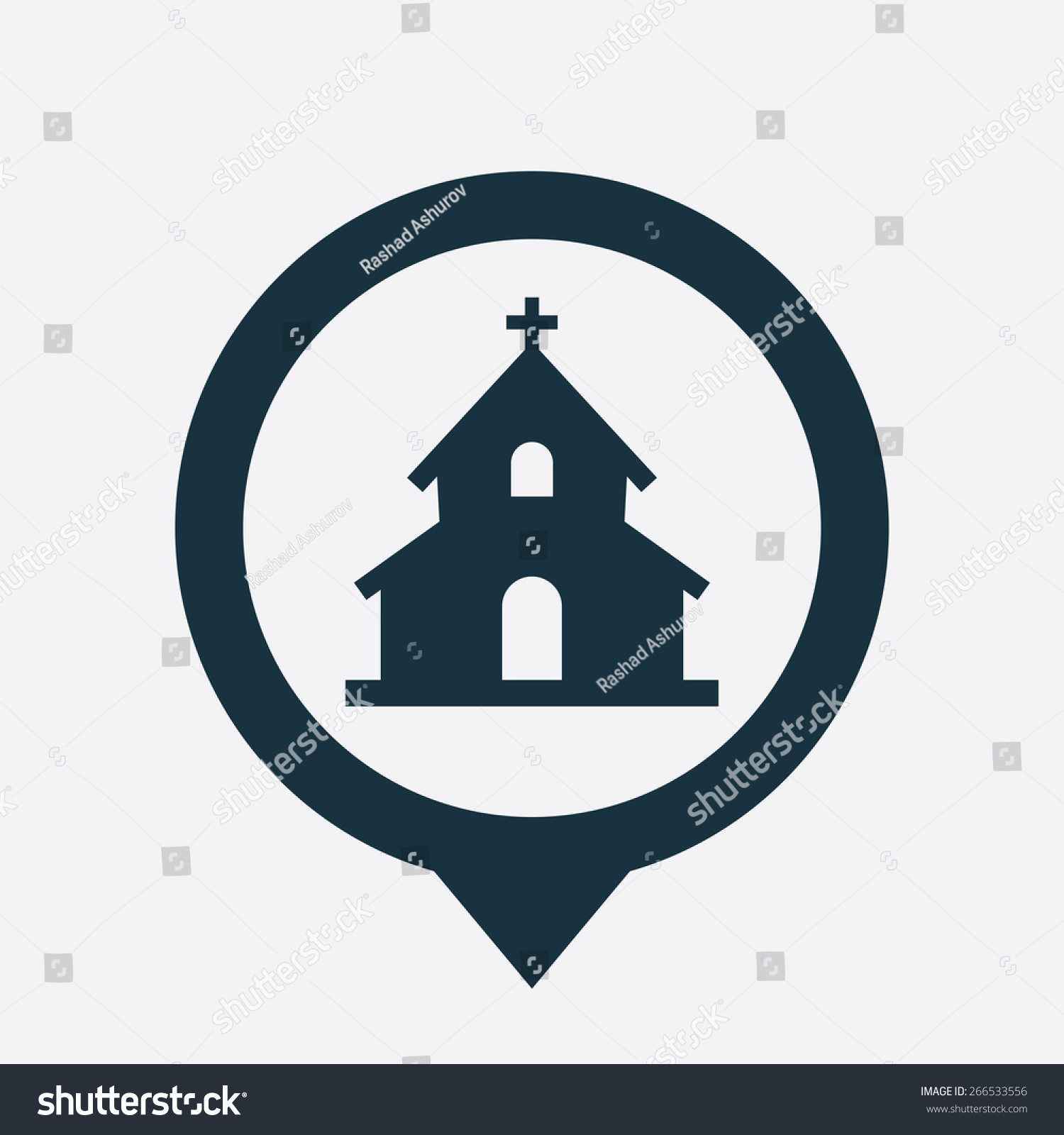 Church Icon Vector Stock Vector (Royalty Free) 266533556 | Shutterstock