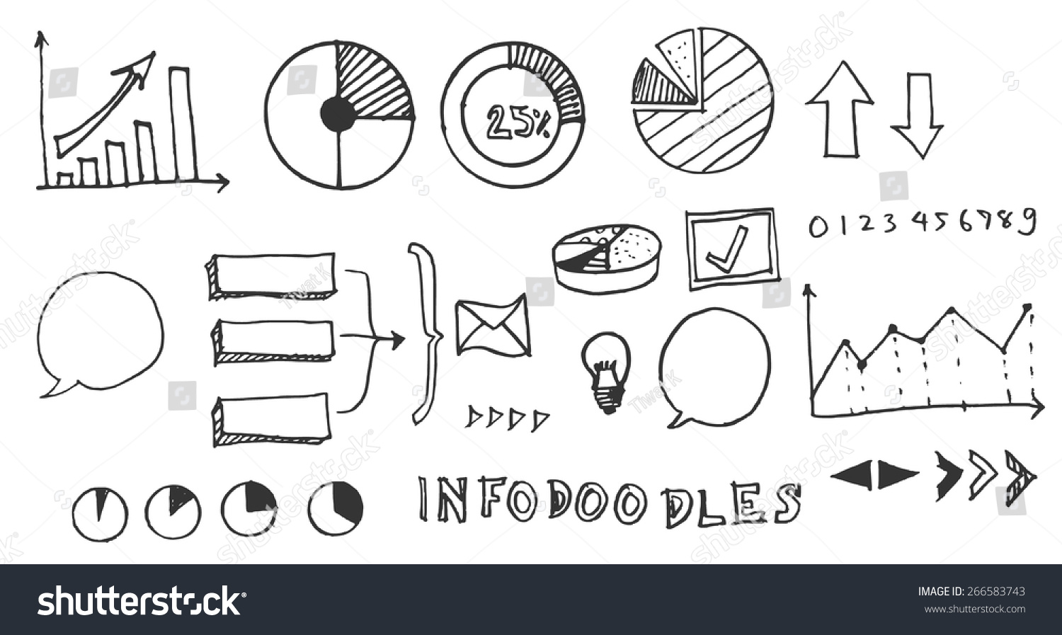 Infographic Vector Business Graphs Doodles Stock Vector Royalty Free 266583743 Shutterstock 6986