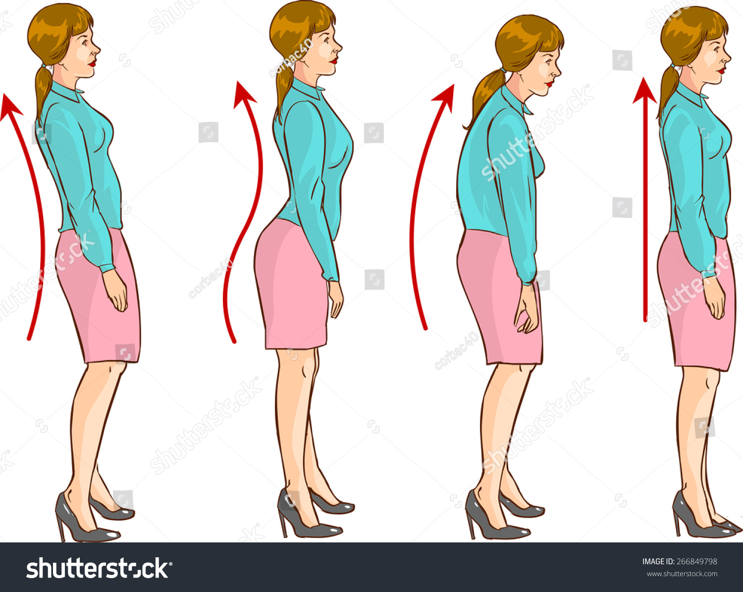 Correct Position Spine Stock Vector (Royalty Free) 266849798 | Shutterstock