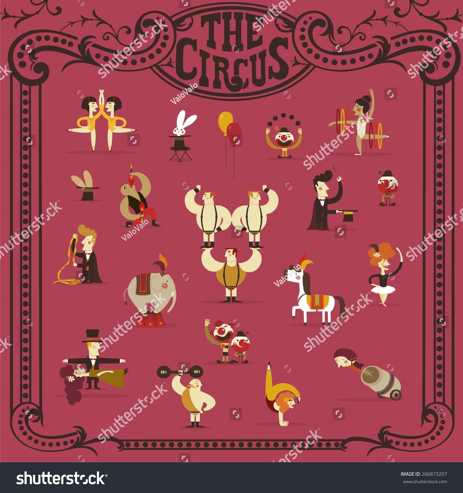 Circus Characters Stock Vector (Royalty Free) 266873207 | Shutterstock