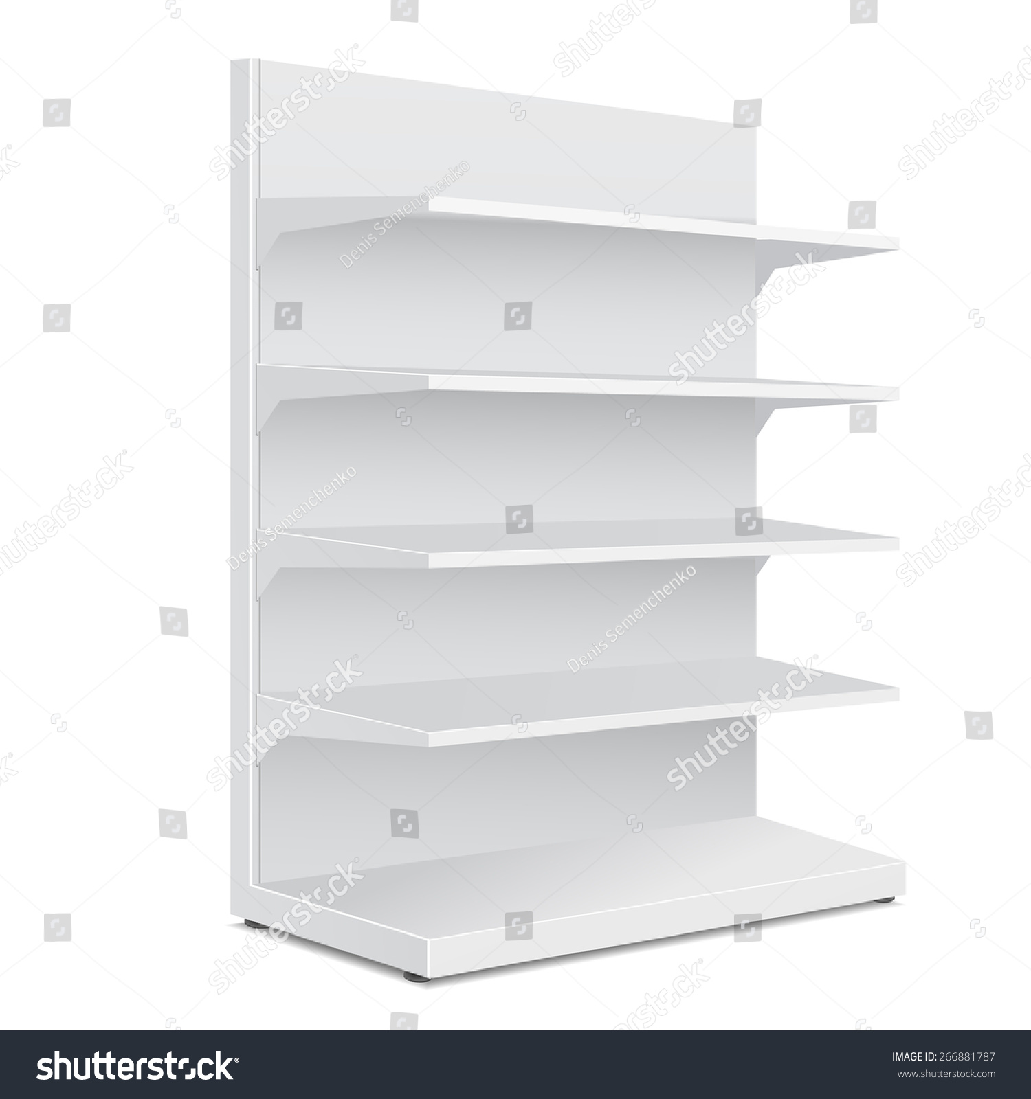 White Long Blank Empty Showcase Displays Stock Vector (Royalty Free ...