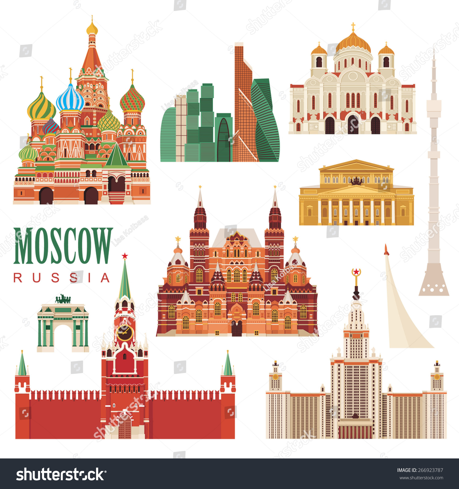 Moscow Vector Illustration Stock Vector (Royalty Free) 266923787 ...