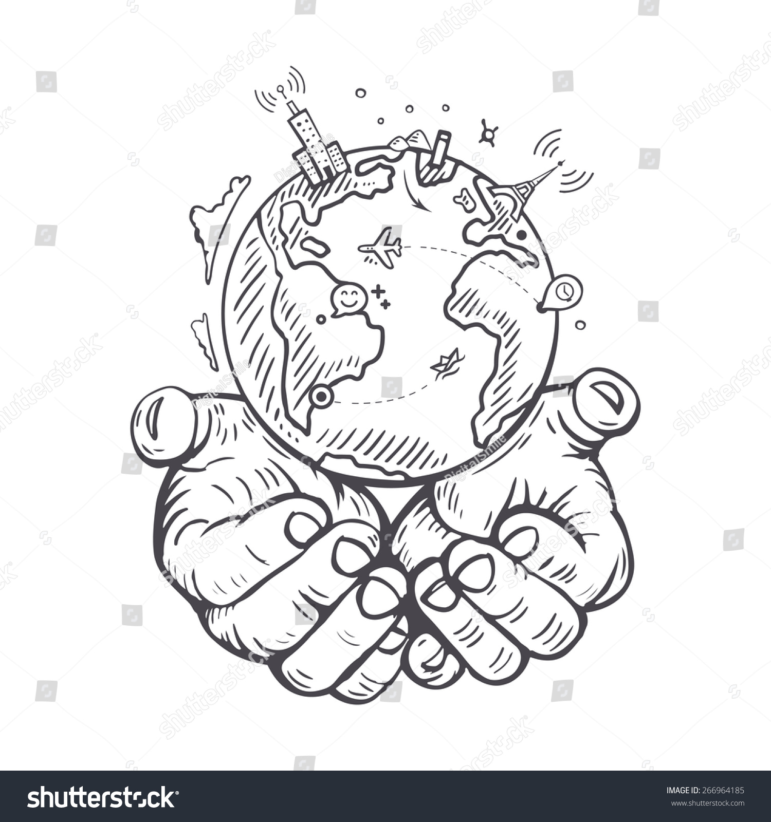 Hands Holding Earth Stock Vector (Royalty Free) 266964185 Shutterstock.