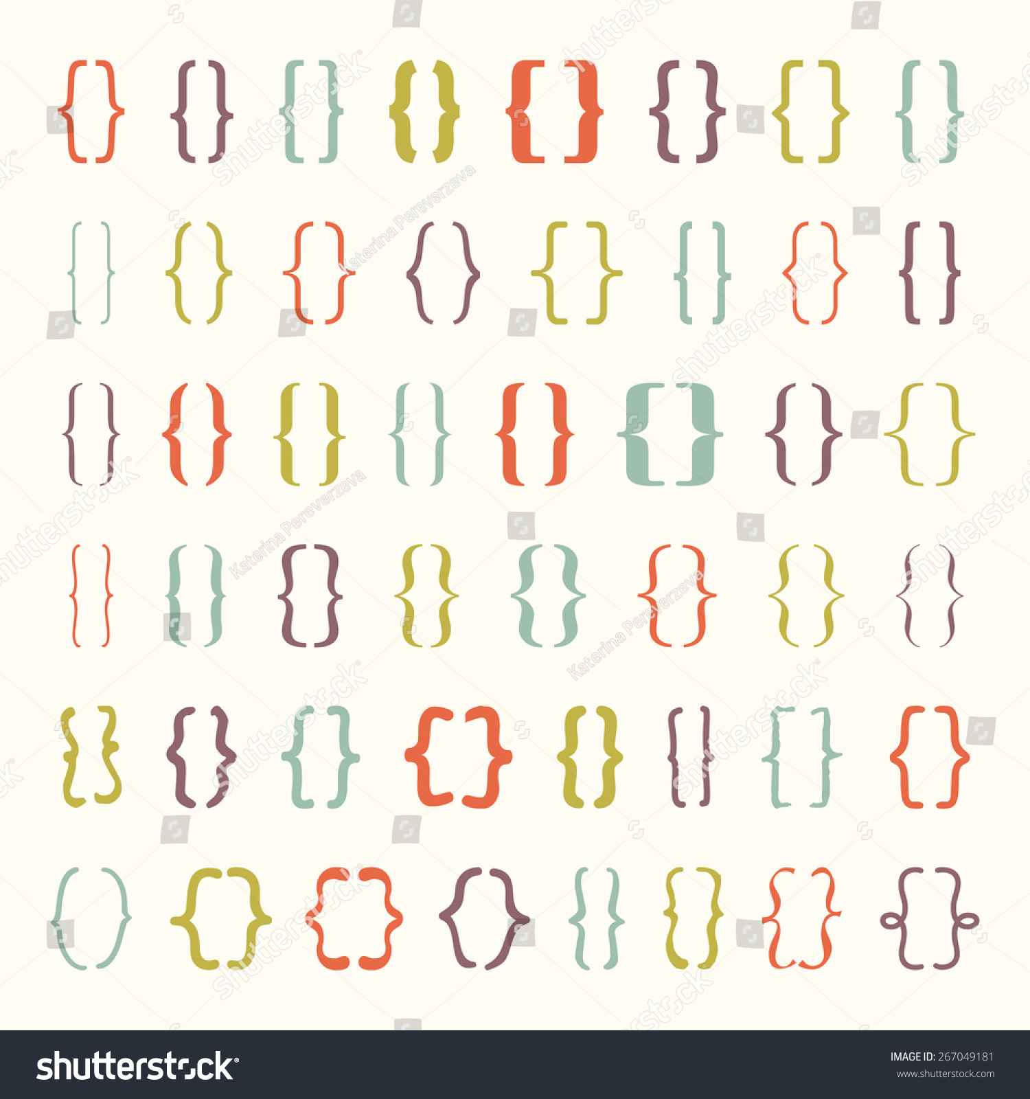 Set Braces Curly Brackets Icon Vector 库存矢量图（免版税）267049181 | Shutterstock