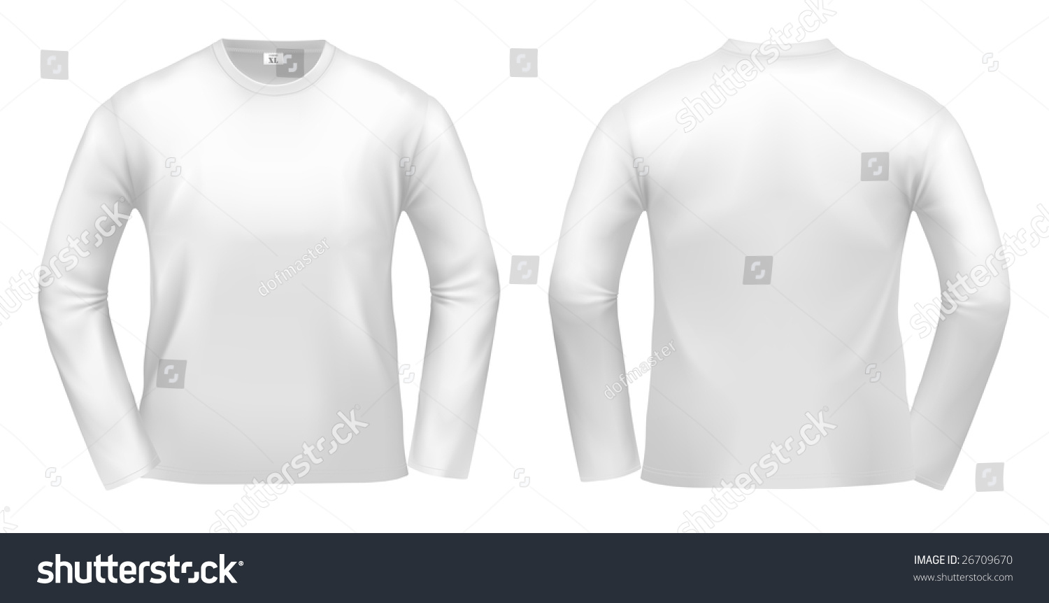 White Longsleeved Tshirt Design Template Clipping Stock Illustration ...