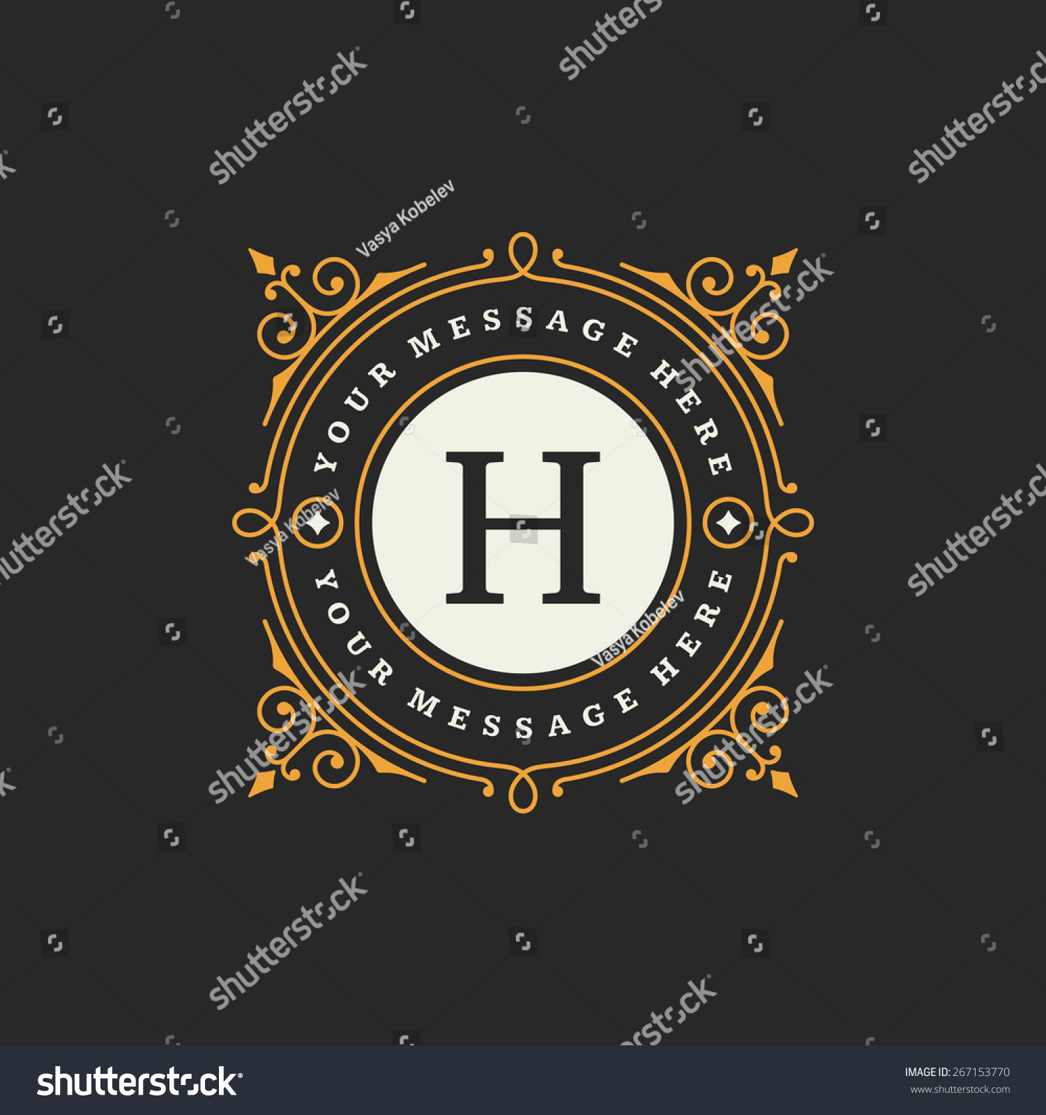 Flourishes Calligraphic Monogram Emblem Template Luxury Stock Vector ...