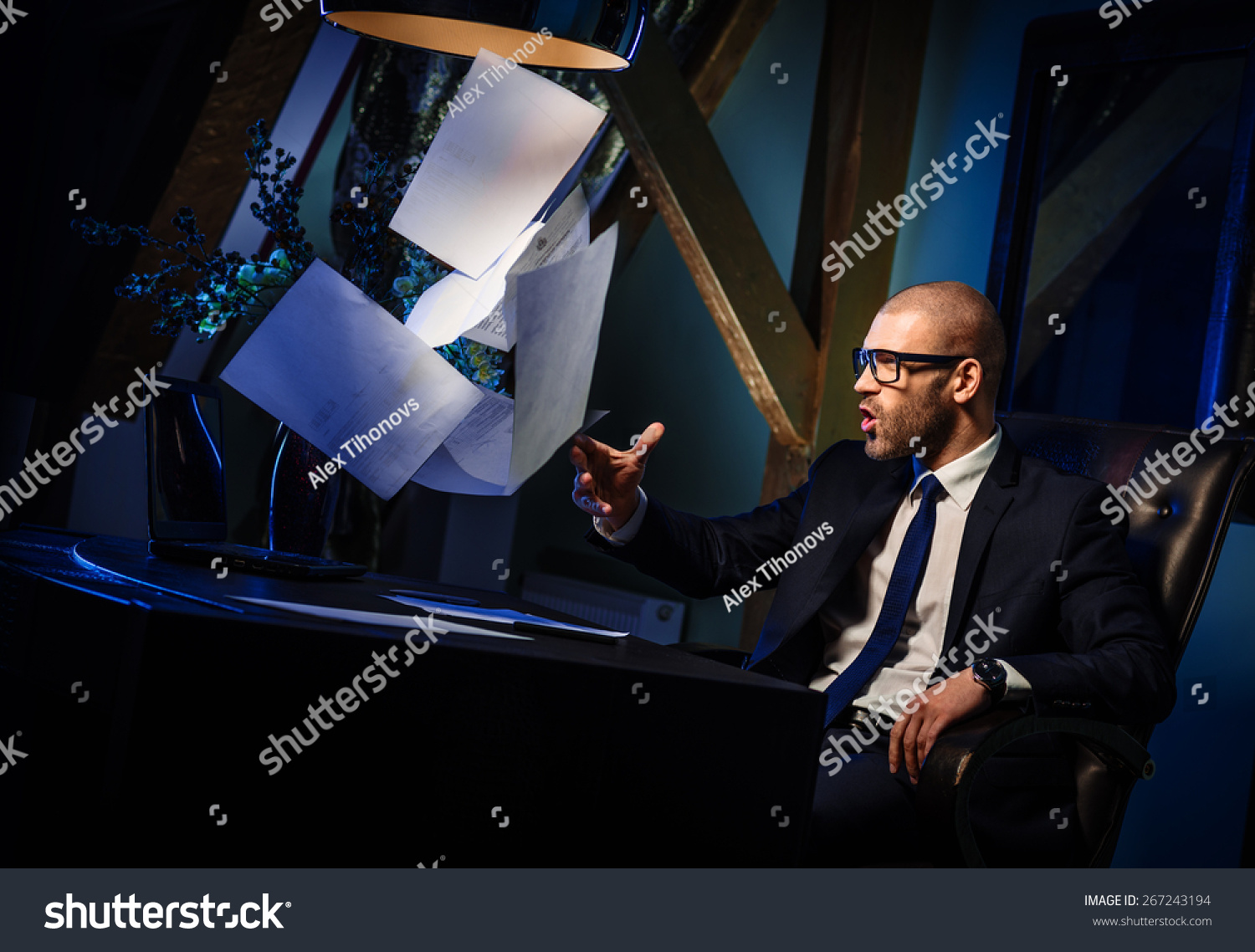 Handsome Man Suit Throwing Documents Stock Photo 267243194 | Shutterstock