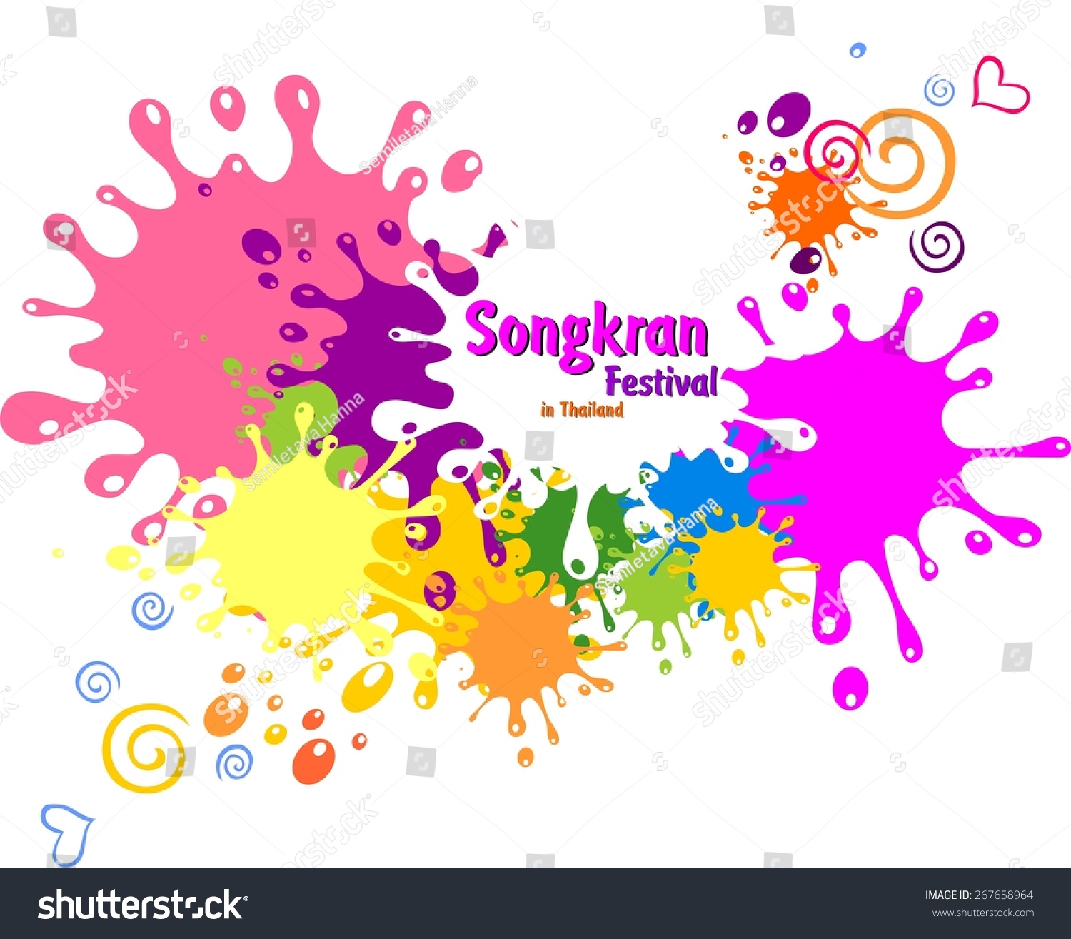 Abstract Background Songkran Festival Water Splash Stock Illustration