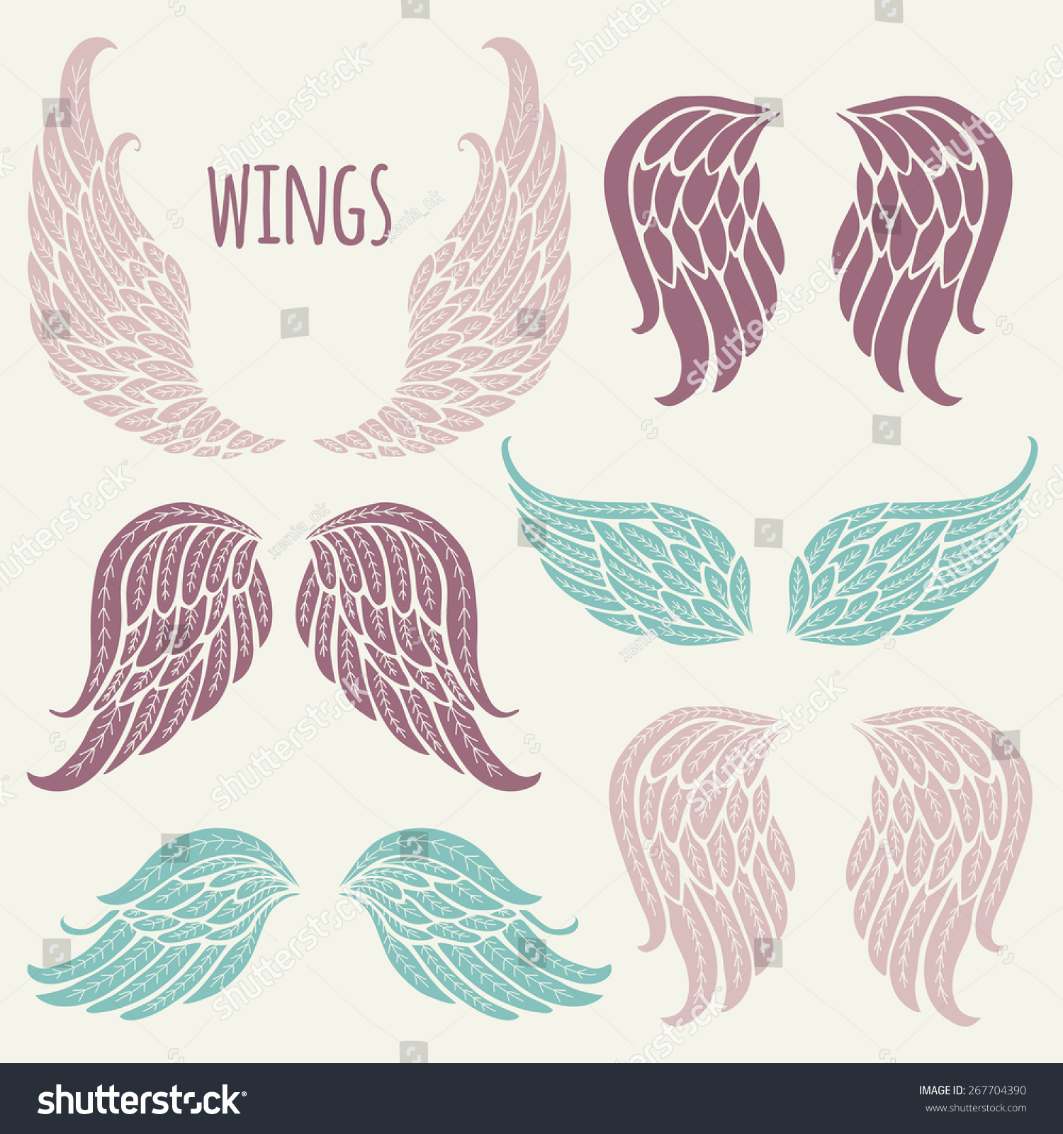 Бумажные Крылья нарисованные