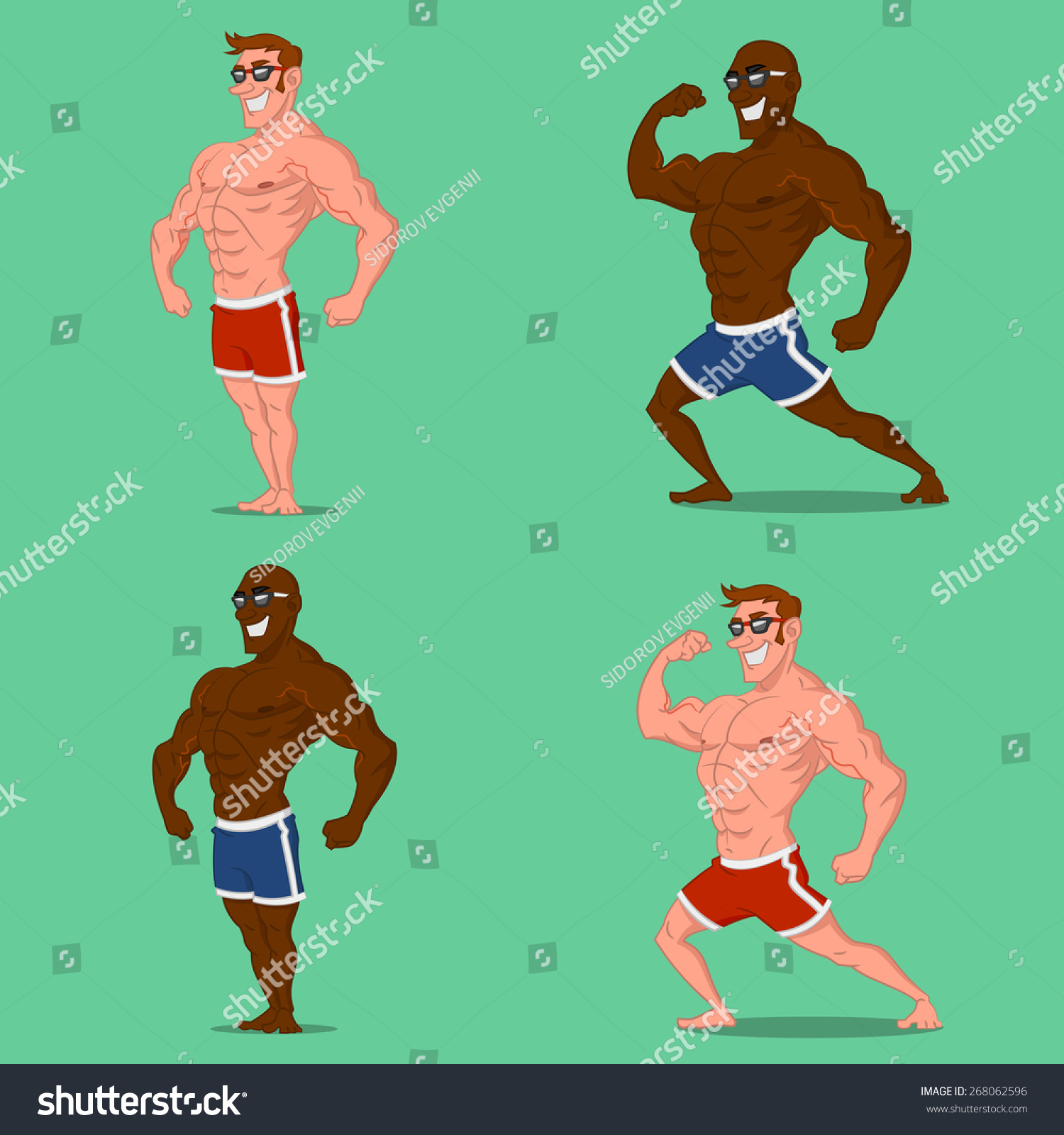 Set Bodybuilders Vector Stock Vector Royalty Free 268062596 Shutterstock 7928