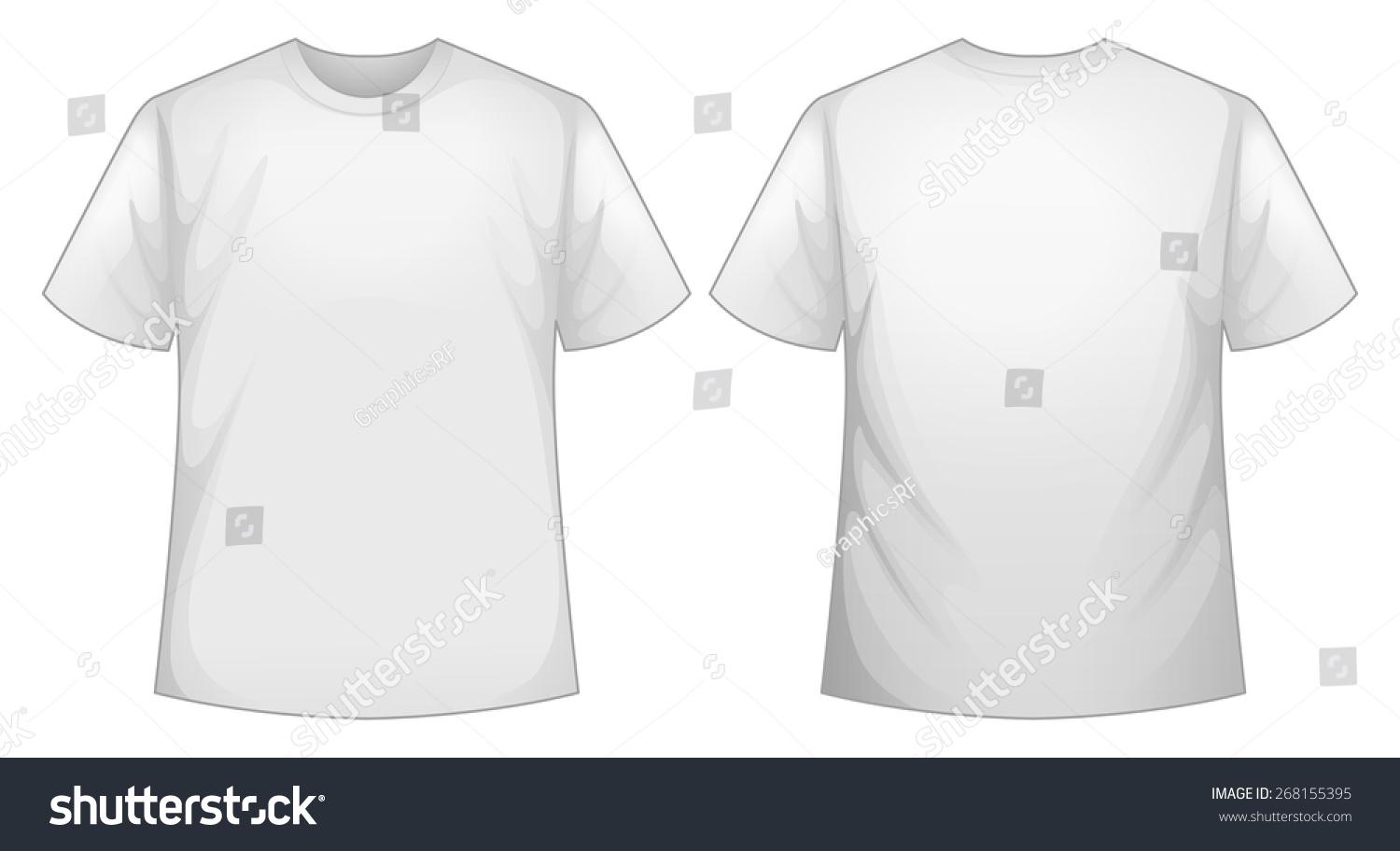 Front Back View White Shirt Stock Vector (Royalty Free) 268155395 ...