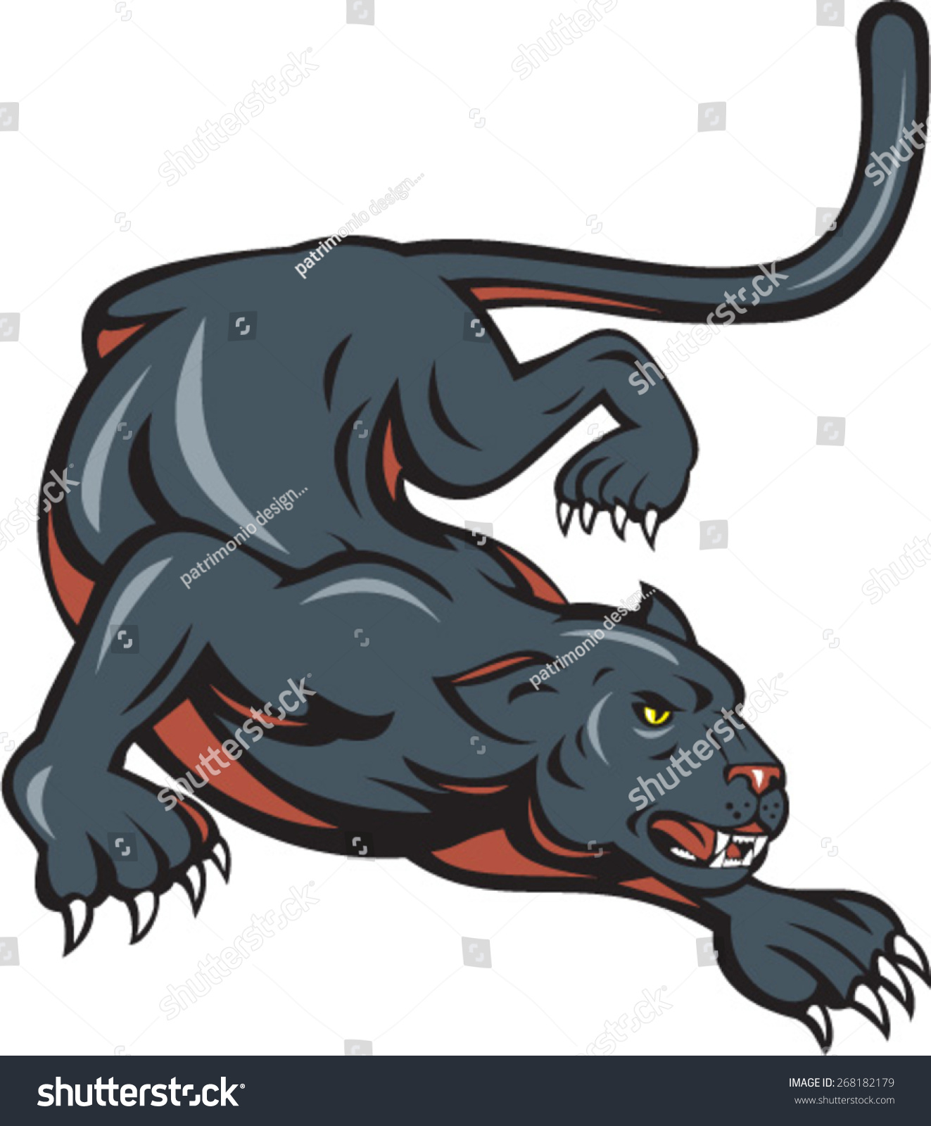 Cartoon Style Illustration Black Panther Big Stock Vector (Royalty Free ...