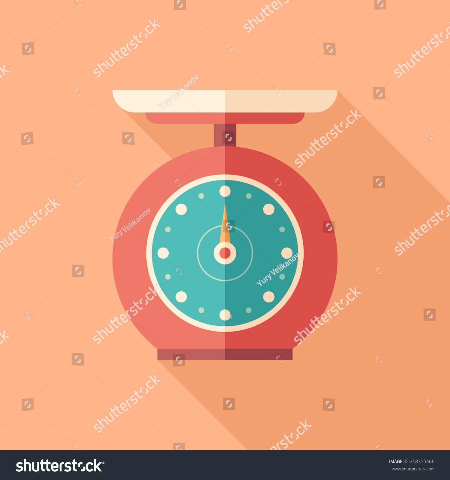 Kitchen Scale Flat Square Icon Long Stock Vector (Royalty Free ...