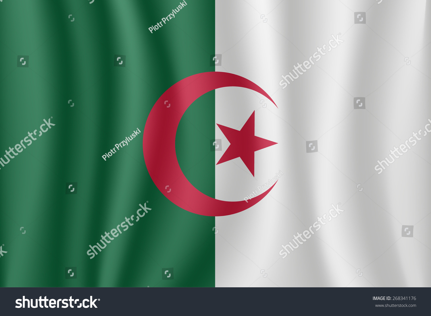 Algieria Waving Flag Stock Vector (Royalty Free) 268341176 | Shutterstock