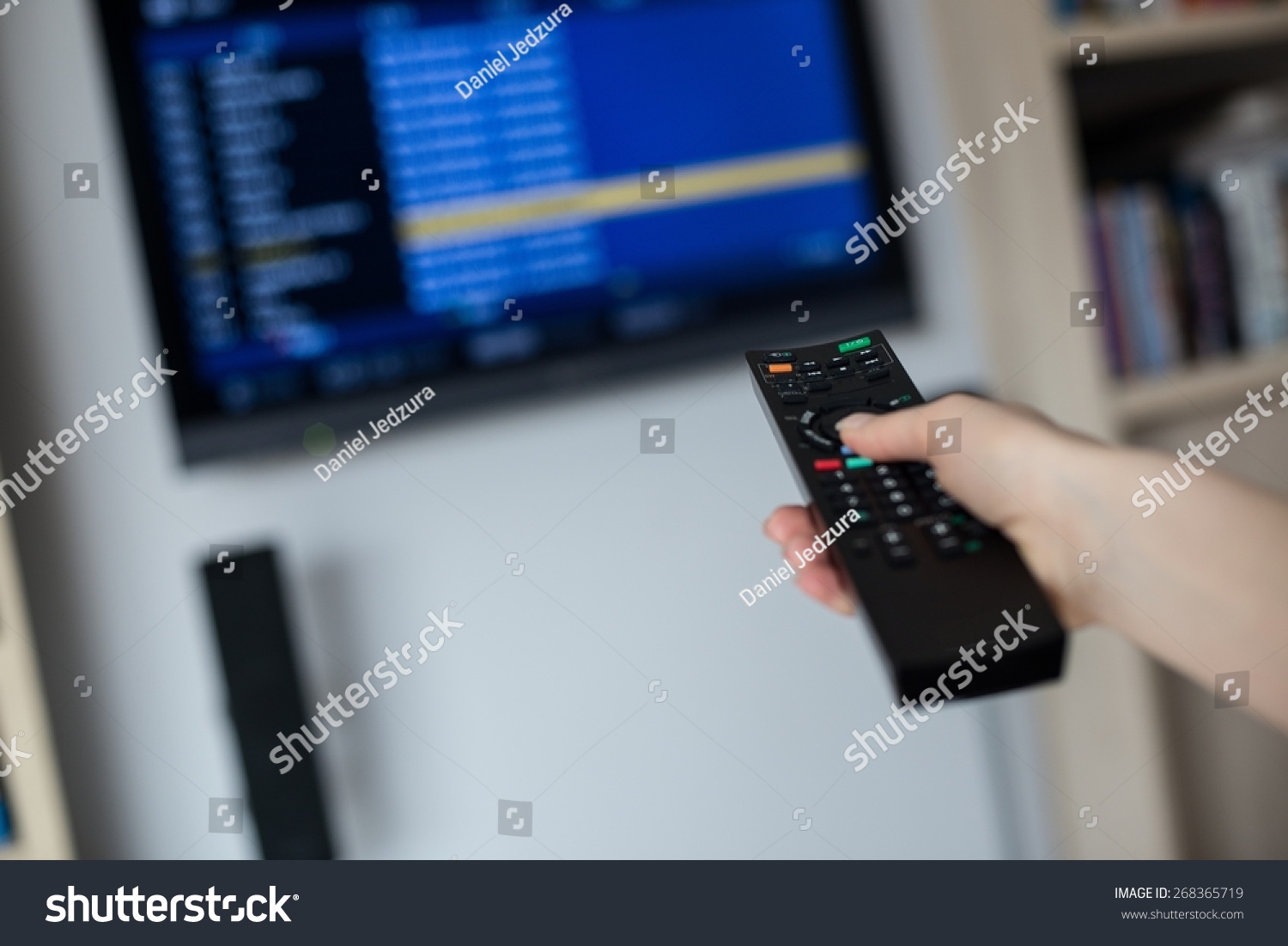 Hand Holding Tv Remote Control Directs Stock Photo 268365719 | Shutterstock