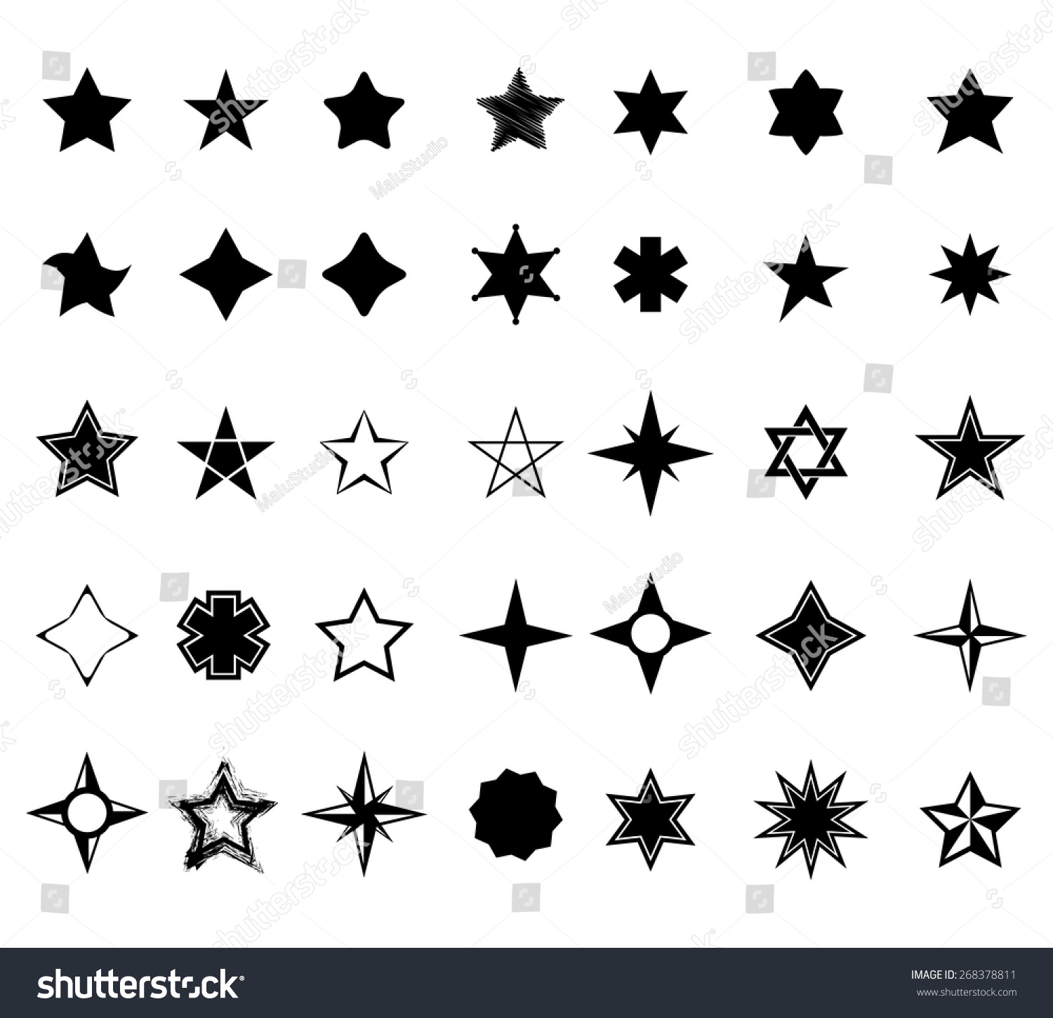 Set Stars Stock Vector (Royalty Free) 268378811 | Shutterstock