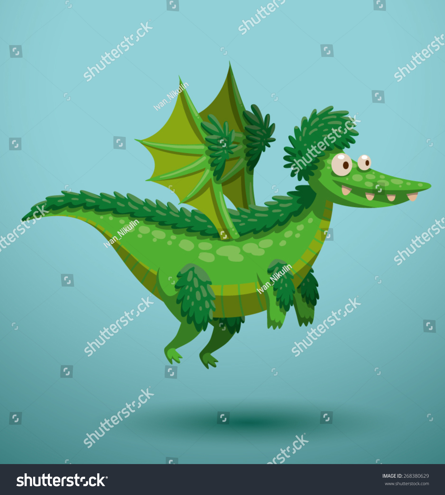 Funny Flying Dragon Vector Stock Vector (Royalty Free) 268380629 ...