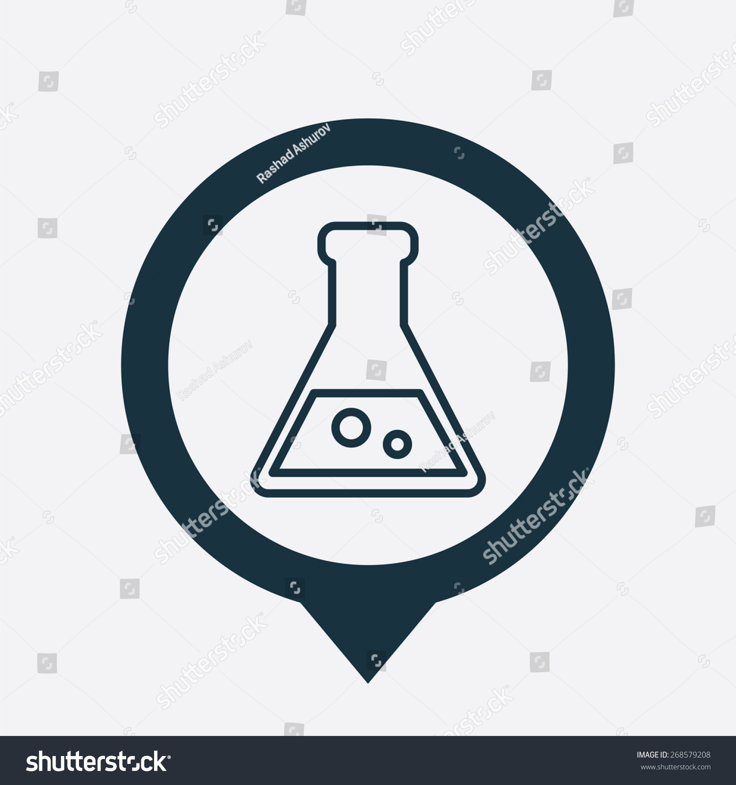 Laboratory Icon Map Pin On White Stock Illustration 268579208 ...