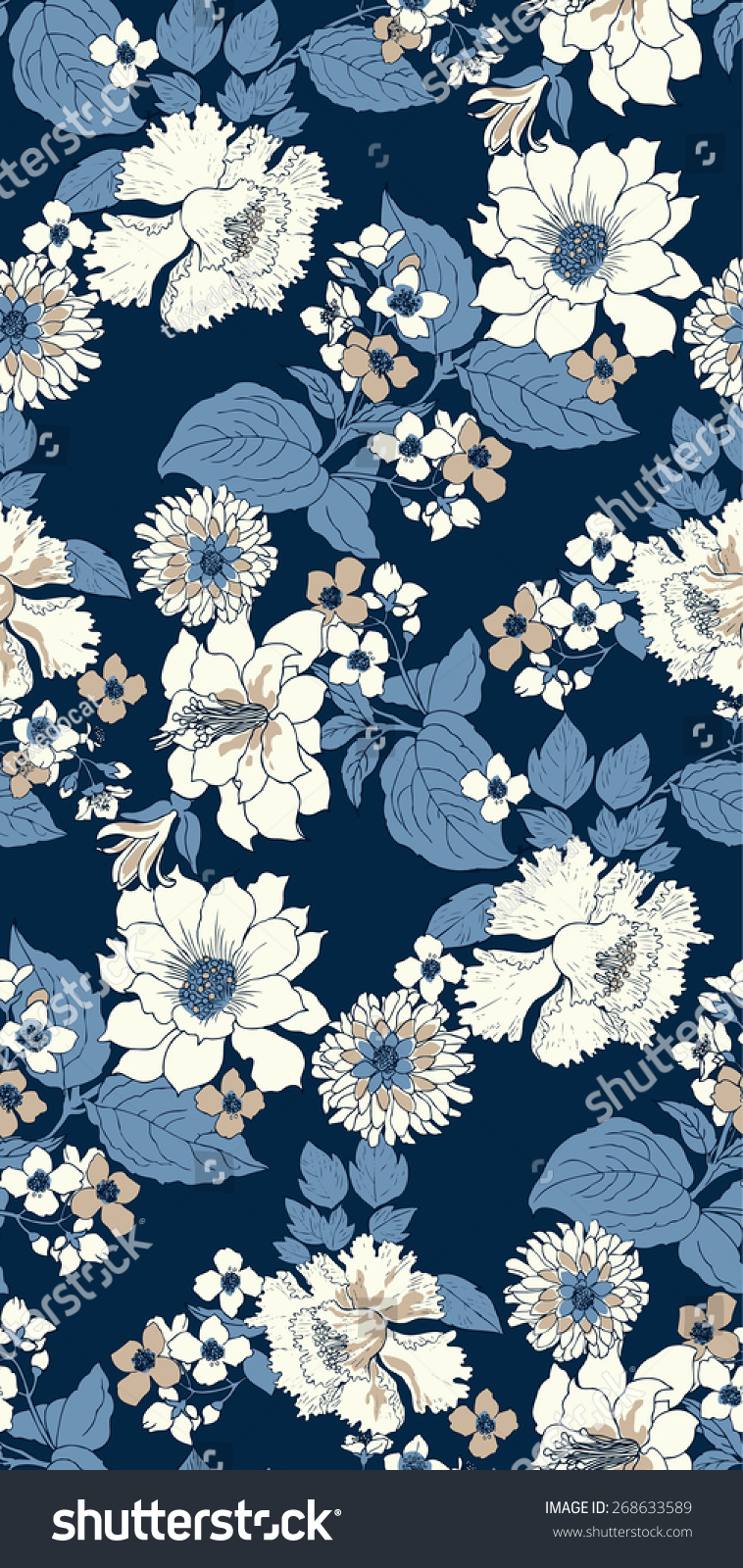 Elegant Peony Seamless Floral Pattern Background Stock Vector (Royalty ...