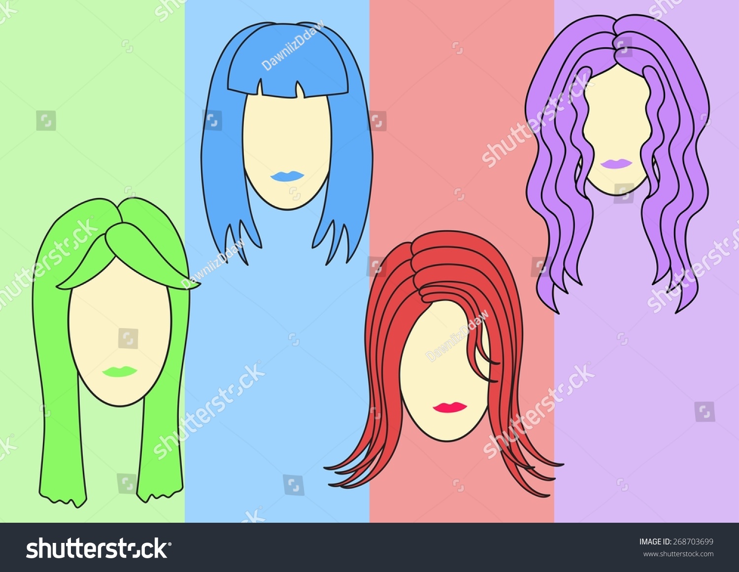 Hair Style Vector Stock Vector Royalty Free 268703699 Shutterstock 