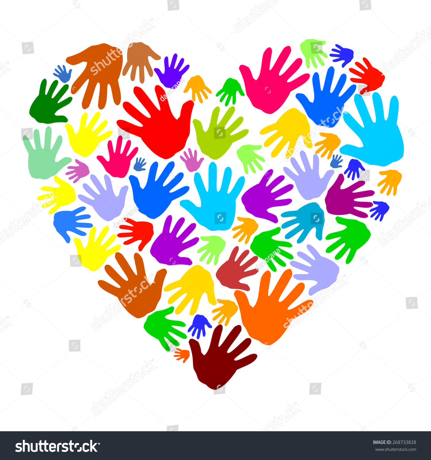 Abstract Colored Heart Shape Human Hand Stock Vector (Royalty Free ...