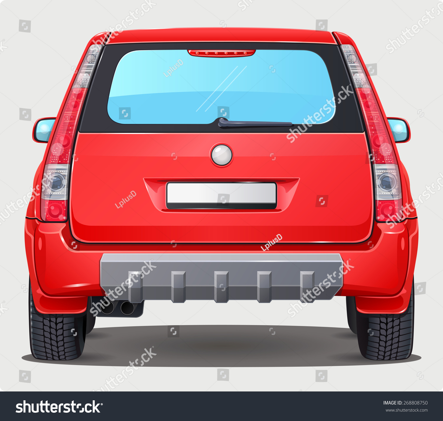 Vector Red Car Back View Stock Vector (Royalty Free) 268808750 ...