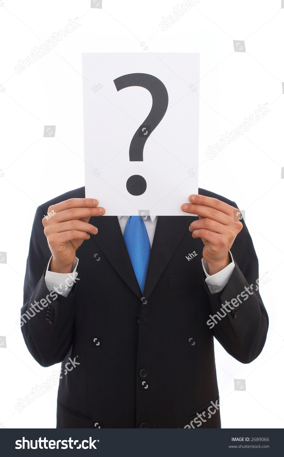 Businessman Question Mark Sign On White Stock Photo 2689066 | Shutterstock