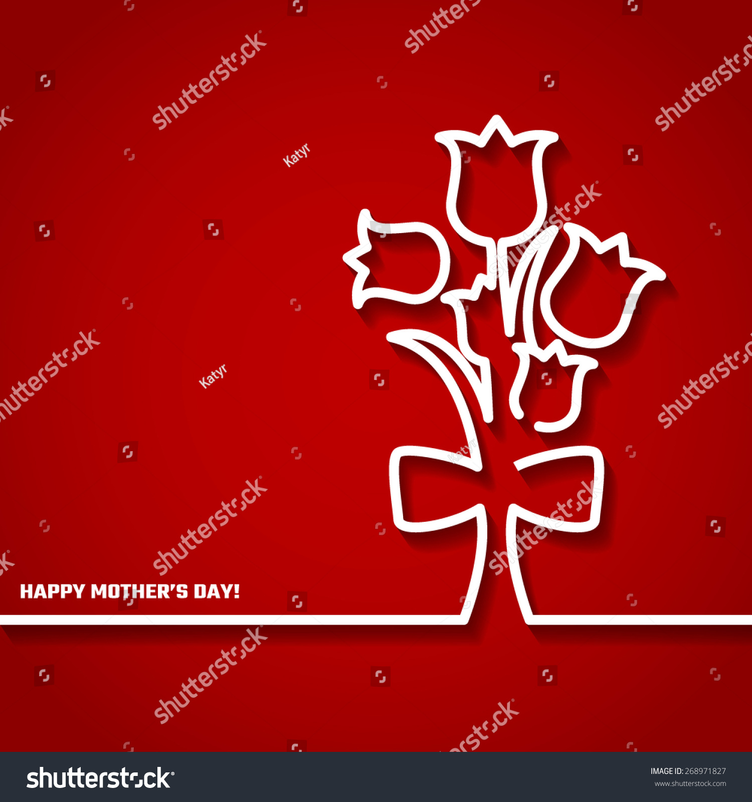 Vector Illustration Happy Mothers Day Card Stock Vector Royalty Free 268971827 Shutterstock