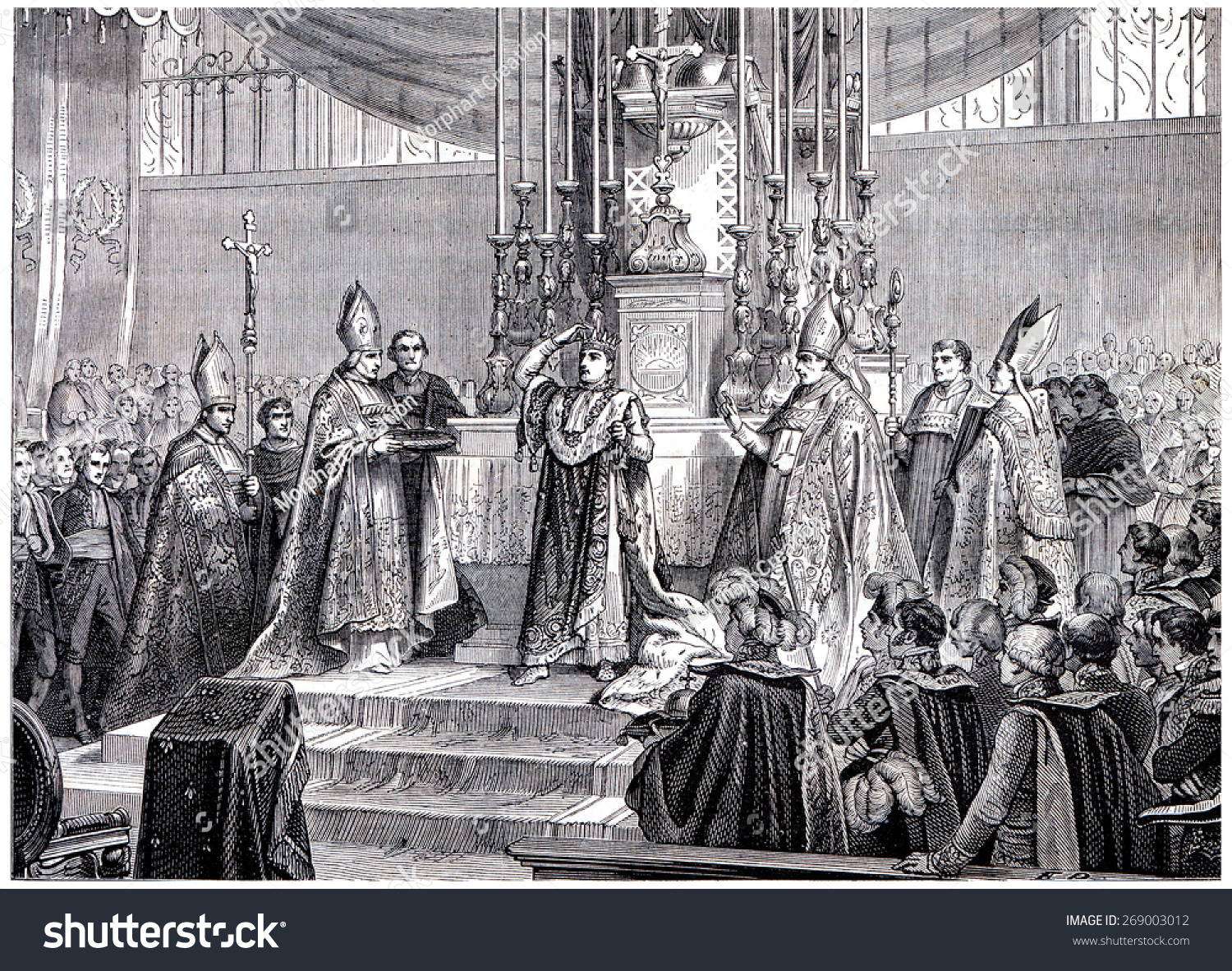 Napoleon Raises Iron Crown On His Stock Illustration 269003012 ...