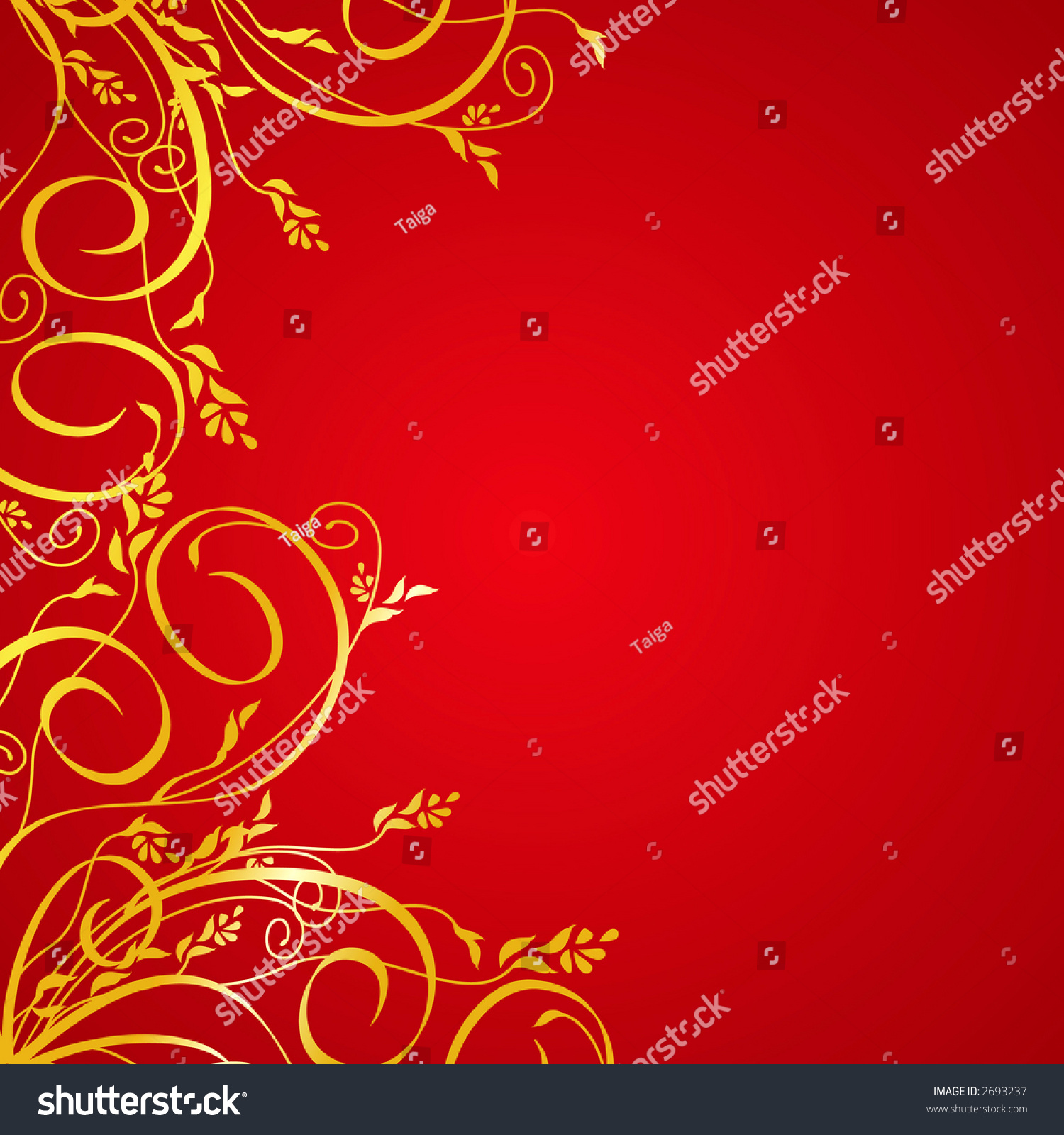 Elegant Golden Floral Background Vektor Stock Vector (Royalty Free ...