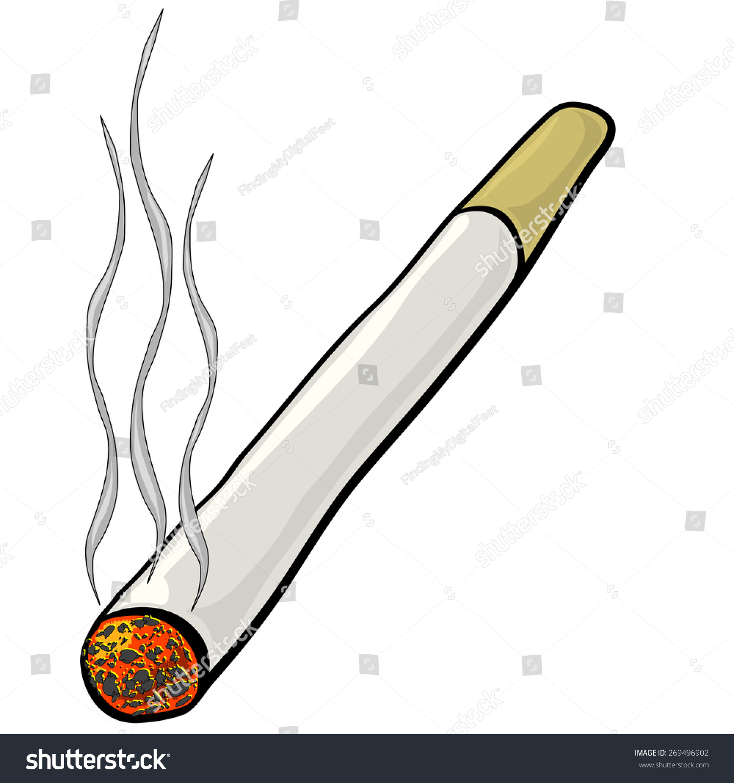 Cigarette Vector Smoke Trails Stock Vector (Royalty Free) 269496902 ...