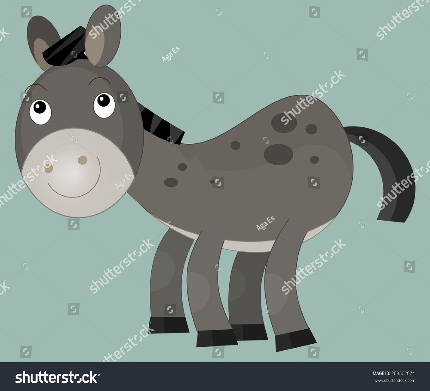 Cartoon Animal Donkey Illustration Children Stock Illustration ...