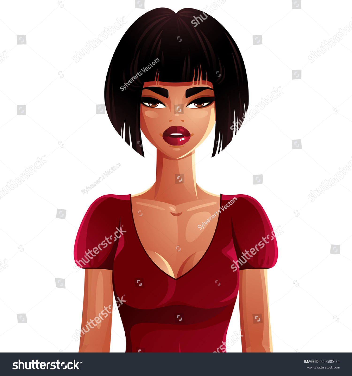 Beautiful Coquette Lady Illustration Upper Body Stock Vector Royalty Free 269580674 Shutterstock 