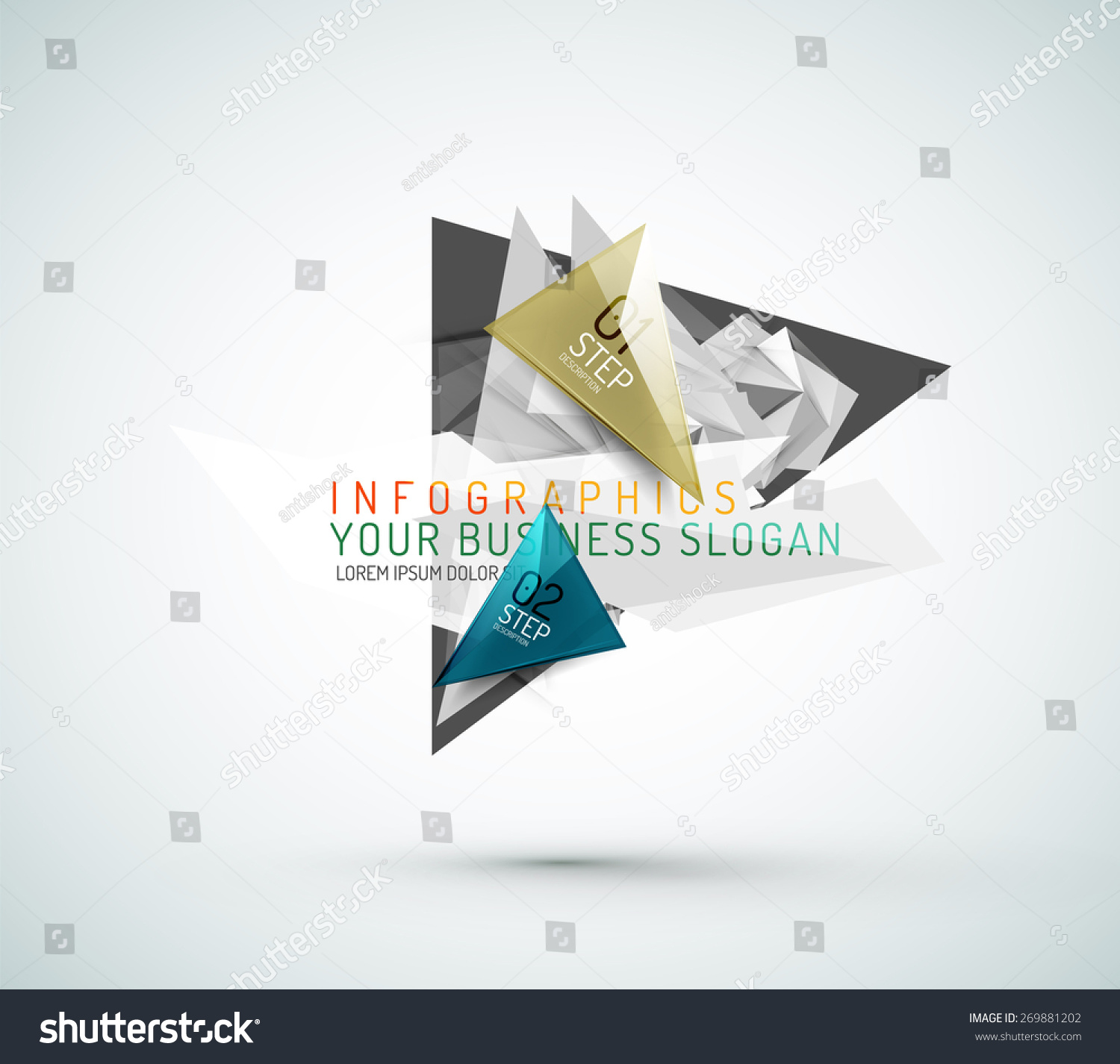 Triangle Shape Modern Paper Infographics Minimal Stock Vector (Royalty ...