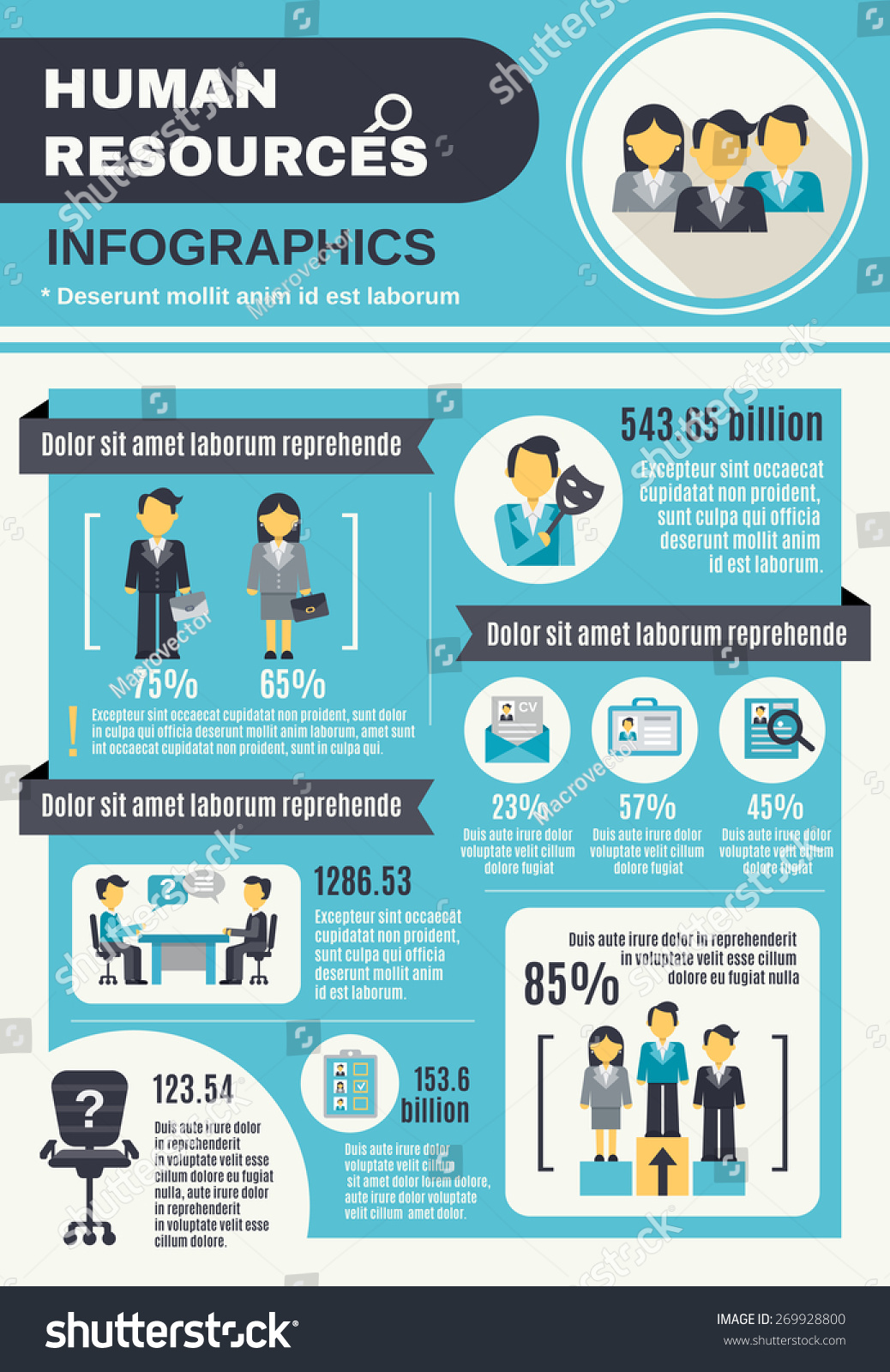 Human Resources Infographic Set Business People Stock Vector (Royalty ...