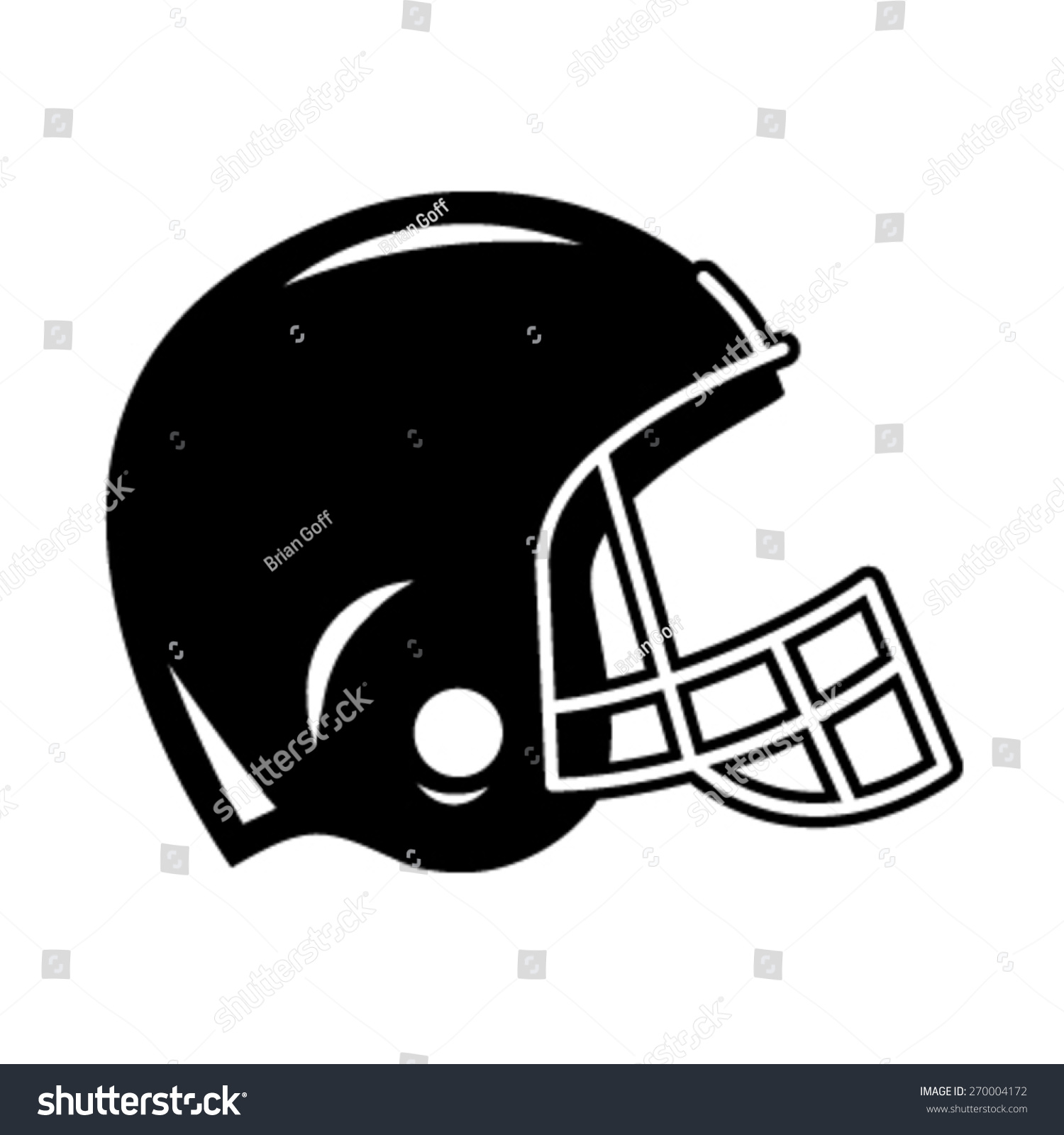 Football Helmet Vector Icon Stock Vector (Royalty Free) 270004172 ...