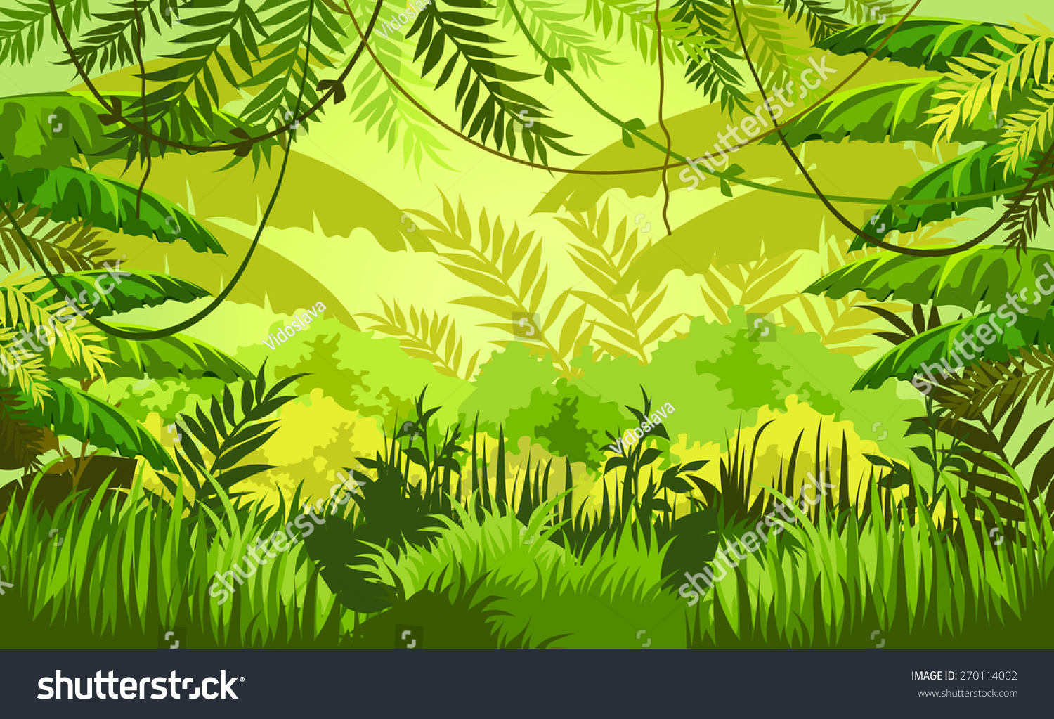 Tropical Landscape Stock Vector (Royalty Free) 270114002 | Shutterstock